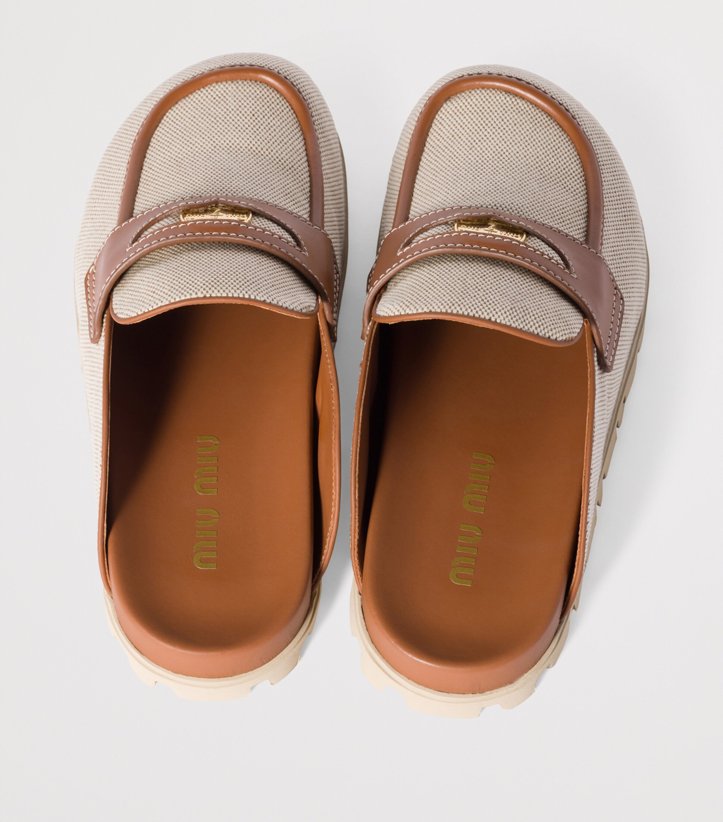 Canvas and Leather Mules F062F Image 3