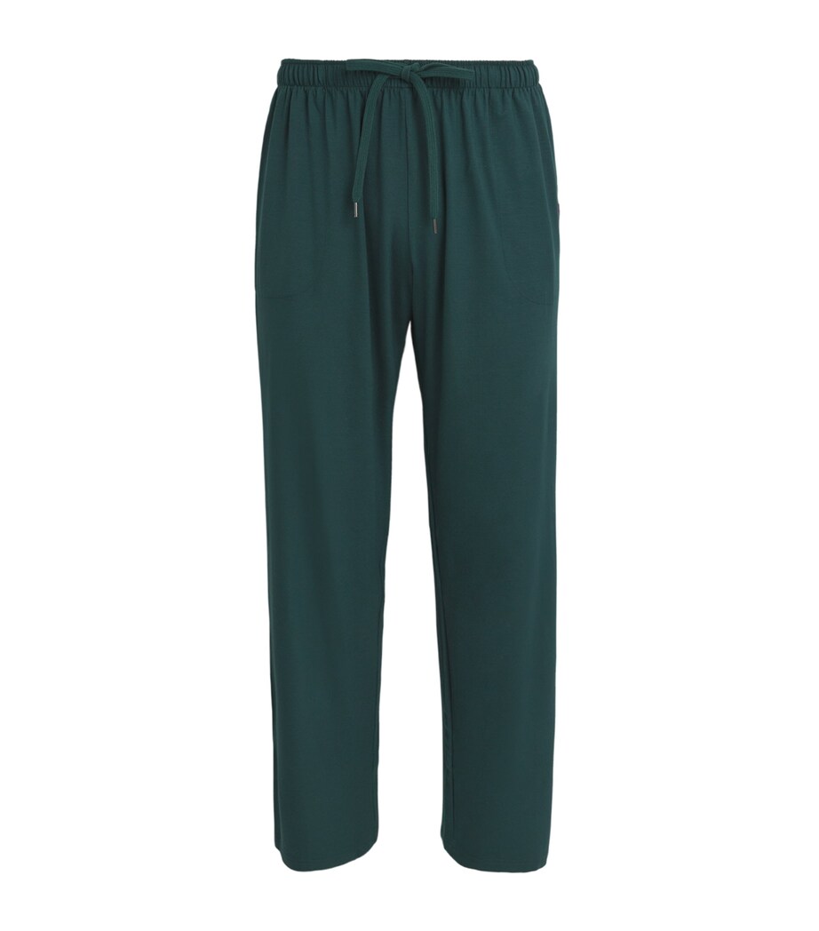 Derek Rose Mens Basel Lounge Trousers Green Image 1