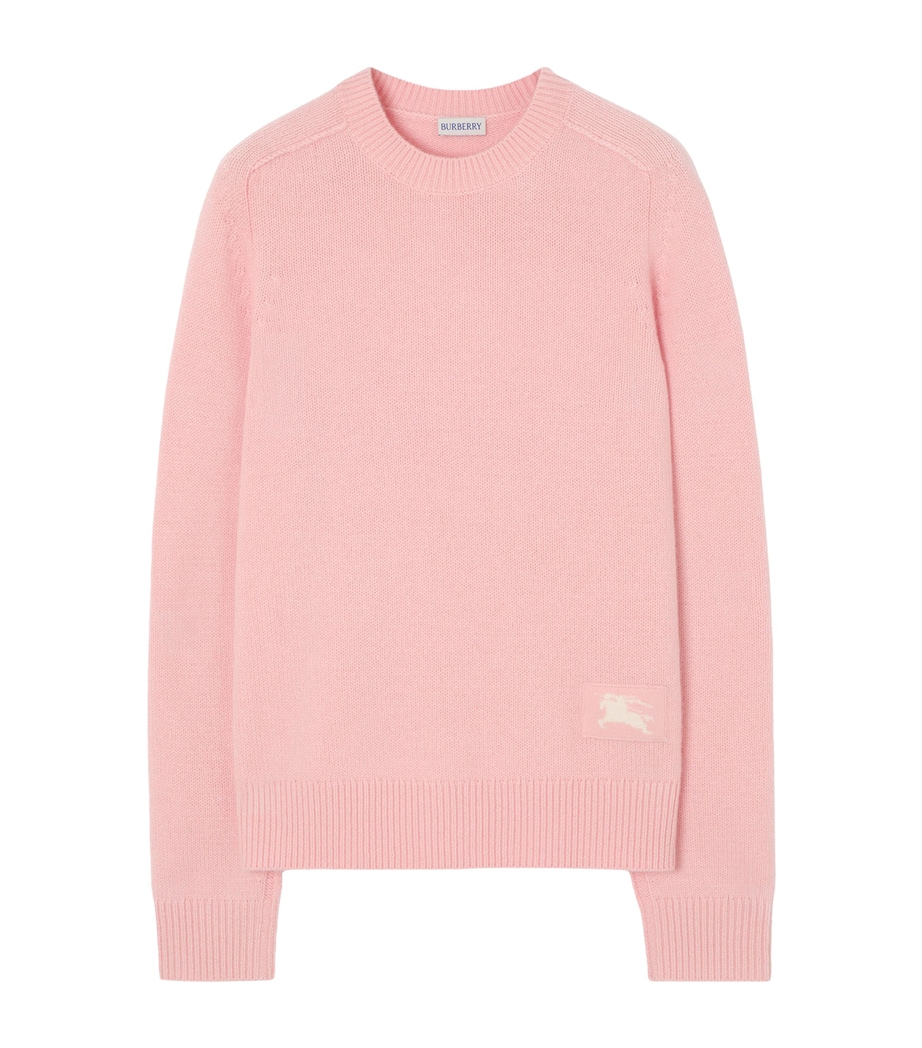 Burberry Womens Cashmere Crew-Neck Sweater Peony Pink Image 1