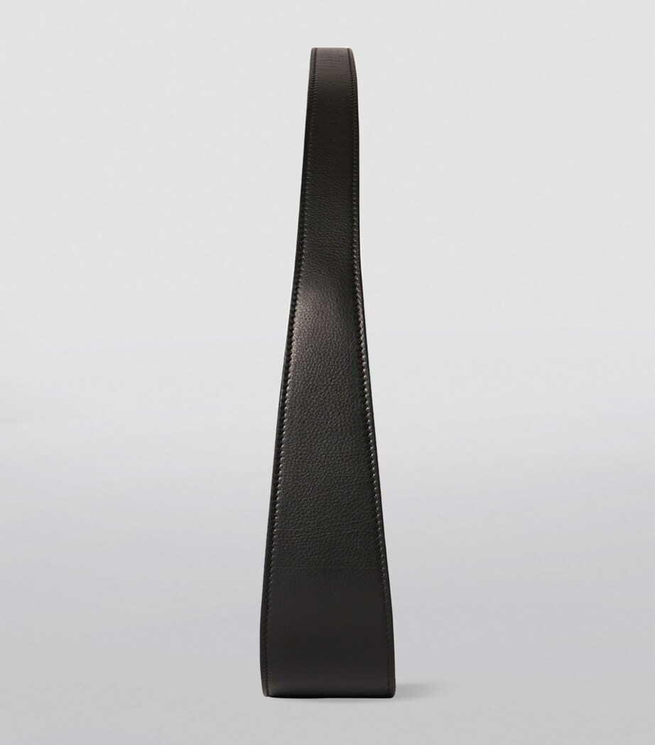 Half Moon Leather Shoulder Bag BLACK PLD Image 3