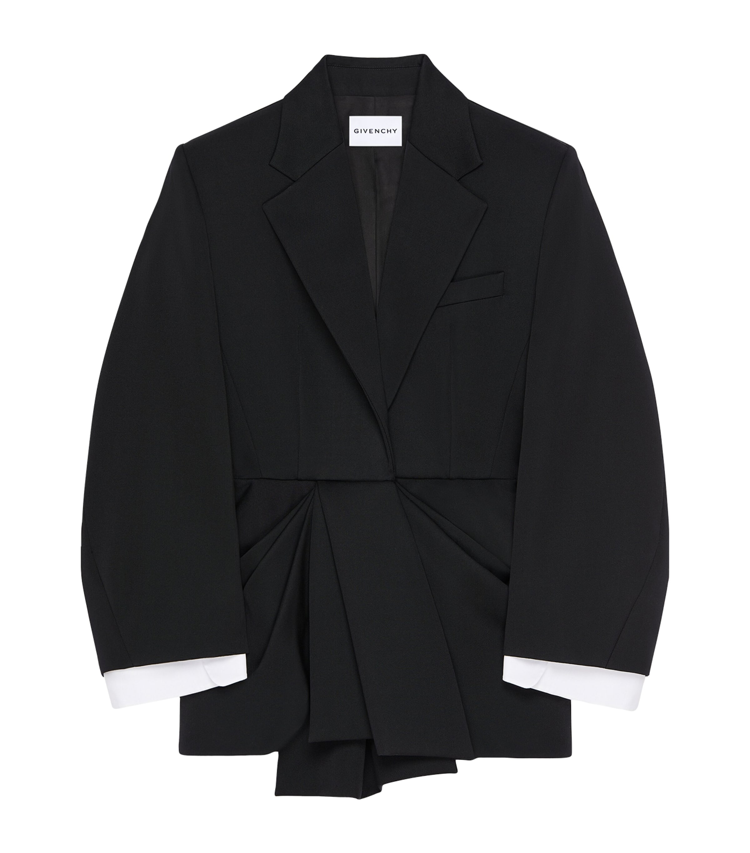 Givenchy Womens Wool Gathered Blazer Black Image 1