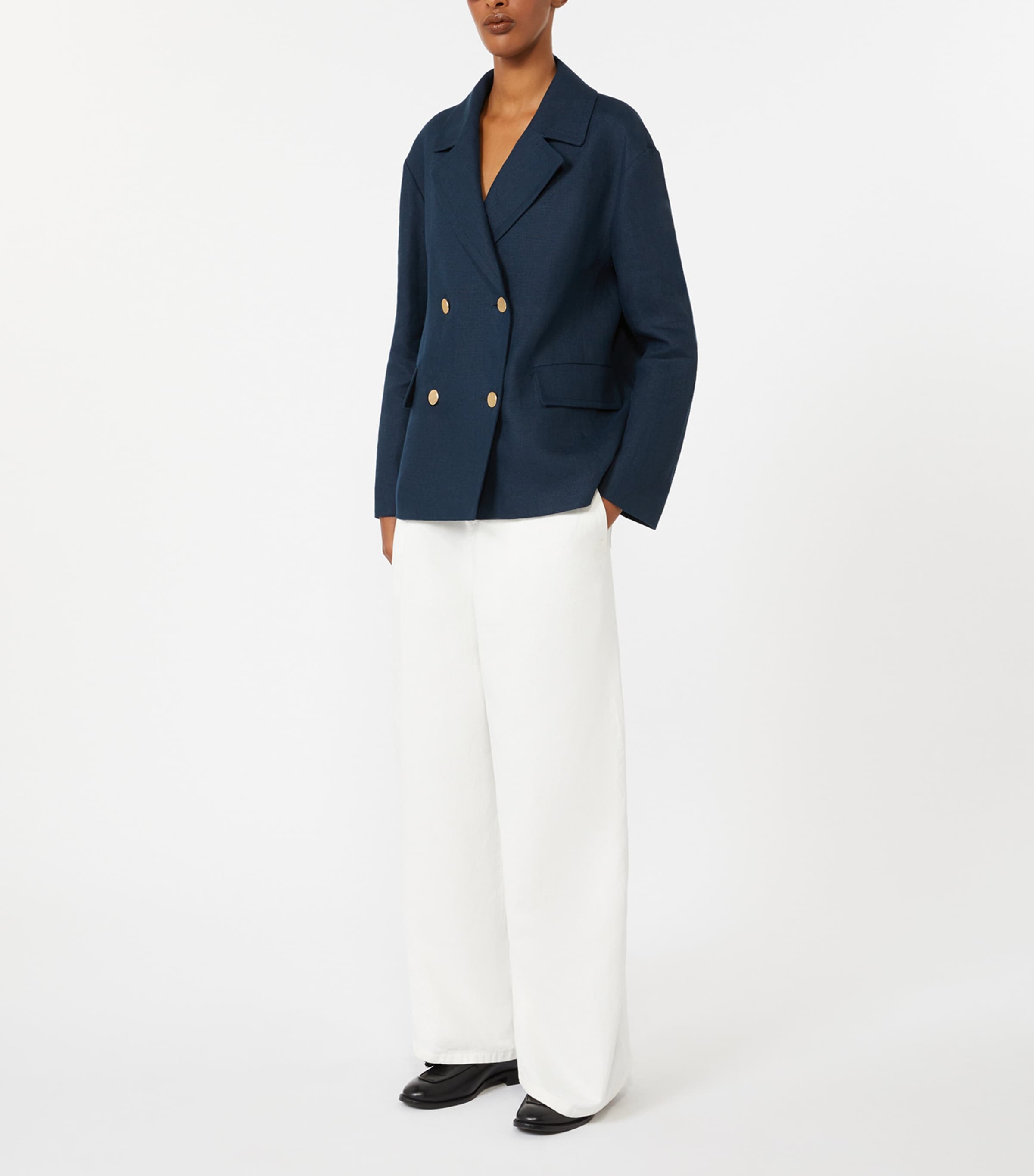 Linen Double-Breasted Avenue Blazer MIDNIGHTBLUE Image 2