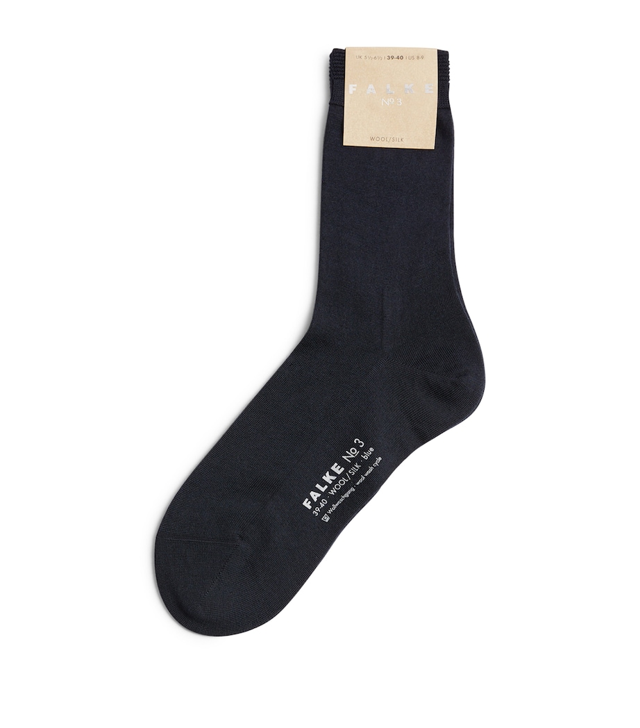 Wool-Silk No.3 Socks DARK NAVY Image 1