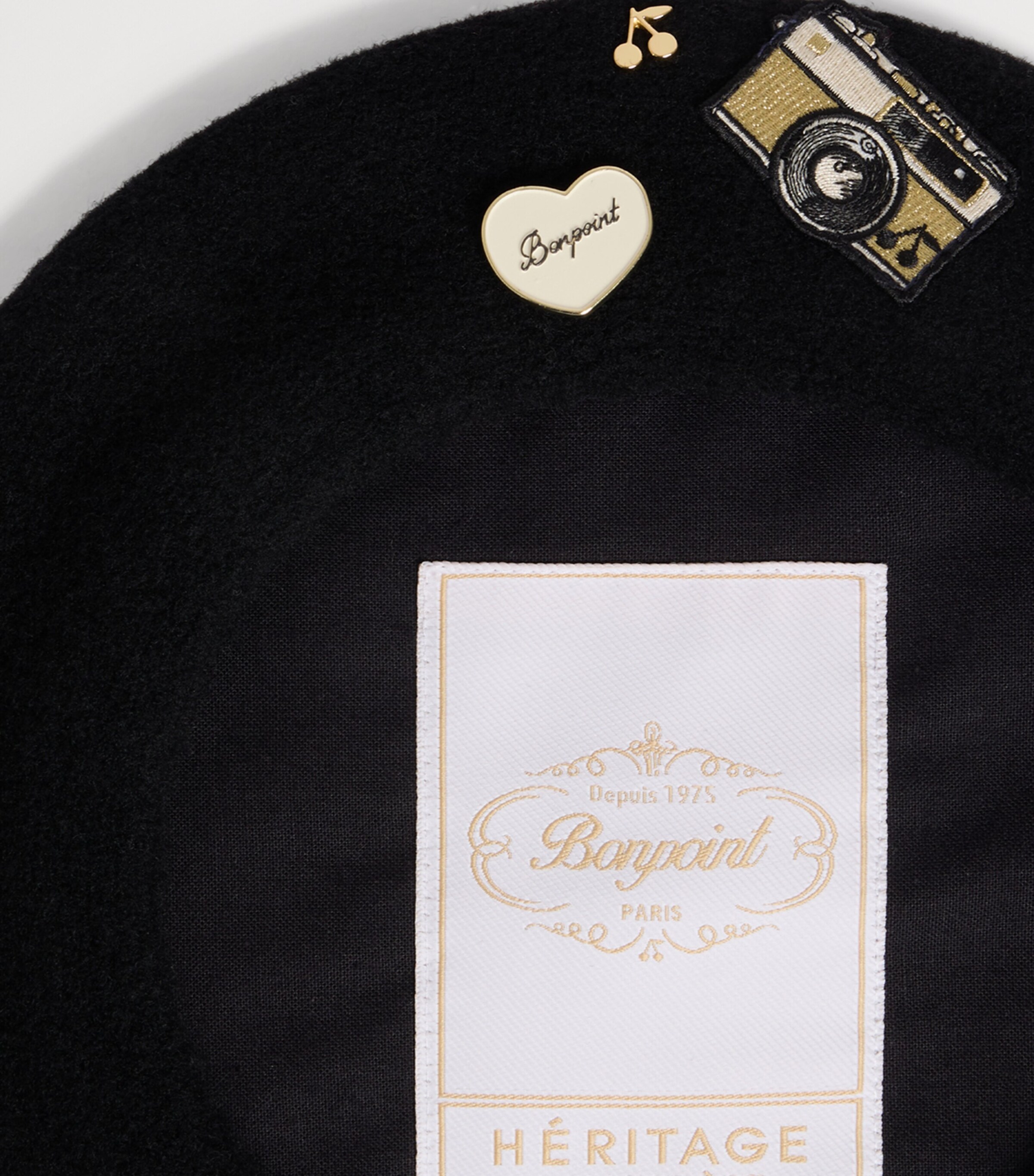 Embellished Wool Beret NOIR Image 3