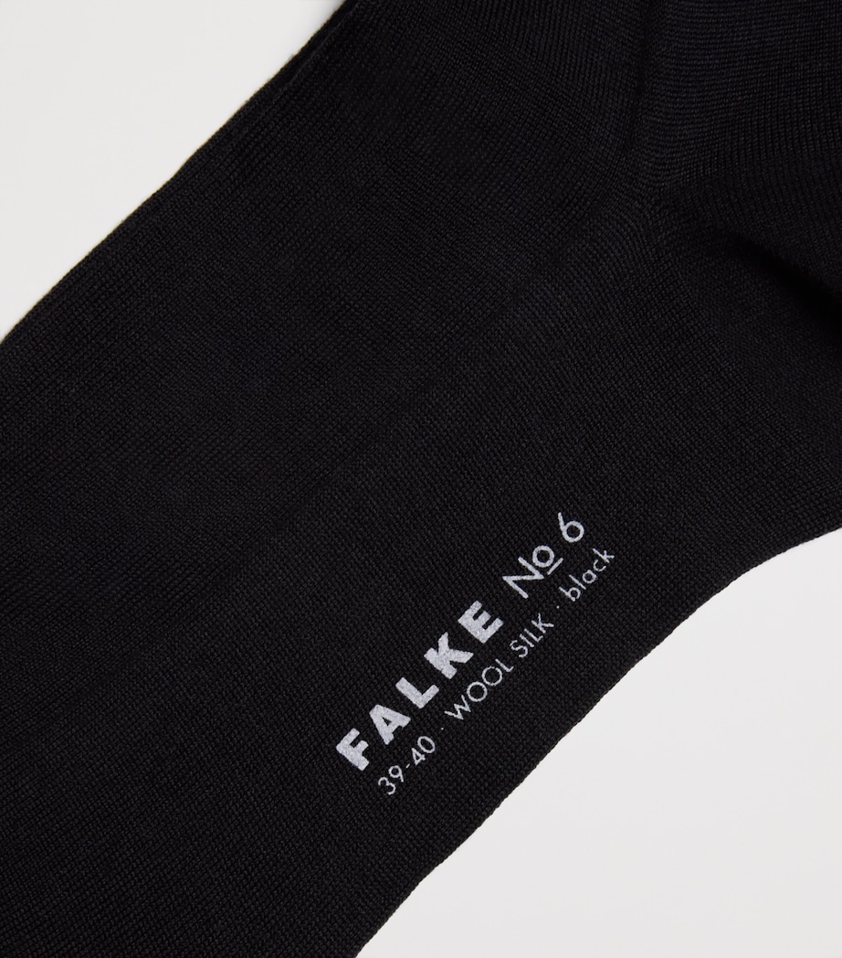Falke Mens Wool-Silk-Blend No.6 Socks Black Image 2