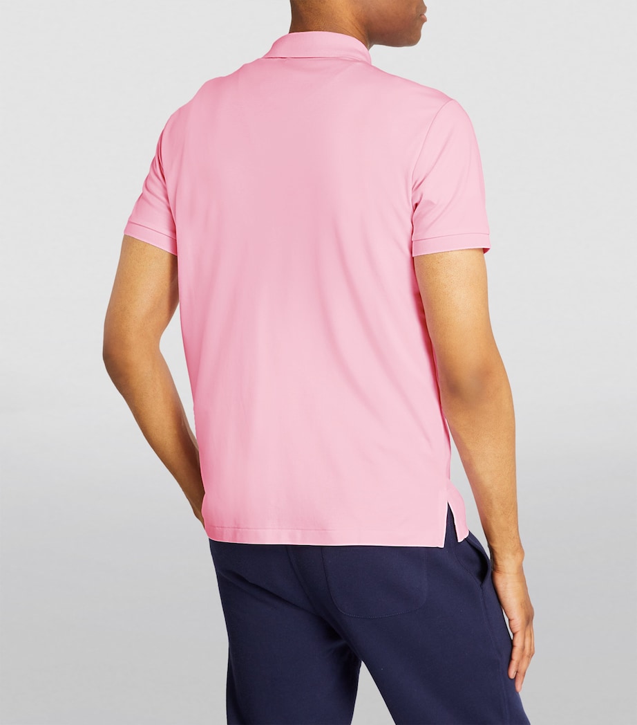Polo Ralph Lauren Mens Cotton Mesh Custom-Fit Polo Shirt Pink Image 4