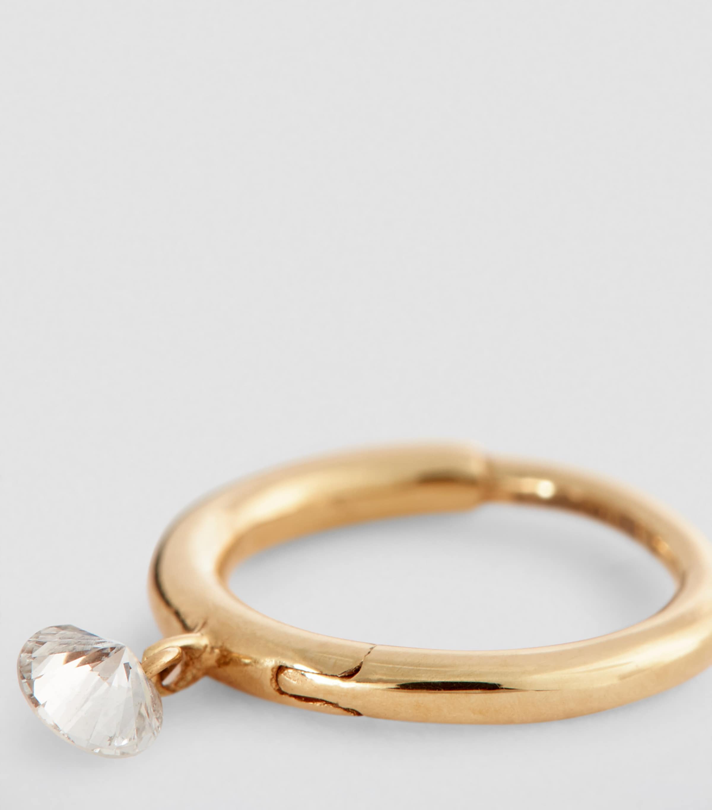 Yellow Gold and Diamond Danaé Single Huggie Earring GOLD Image 6