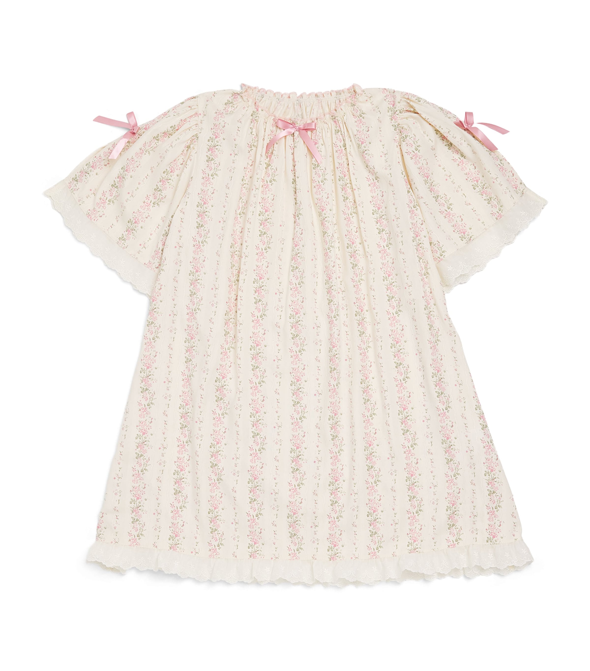 Amiki Cotton Airiin Nightgown (2-14 Years) Pink Flowers Image 1