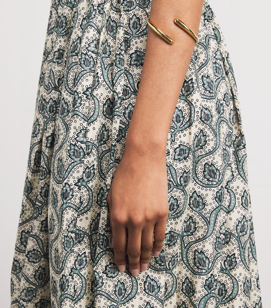 Cotton Shirred Maxi Dress VINE Image 4