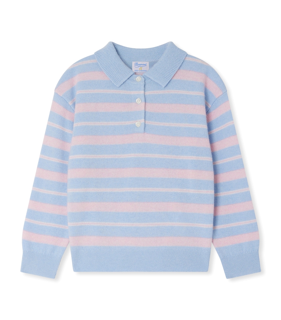 Cashmere Stripe Sweater (4-8 Years) RA BLEU AQUA Image 1