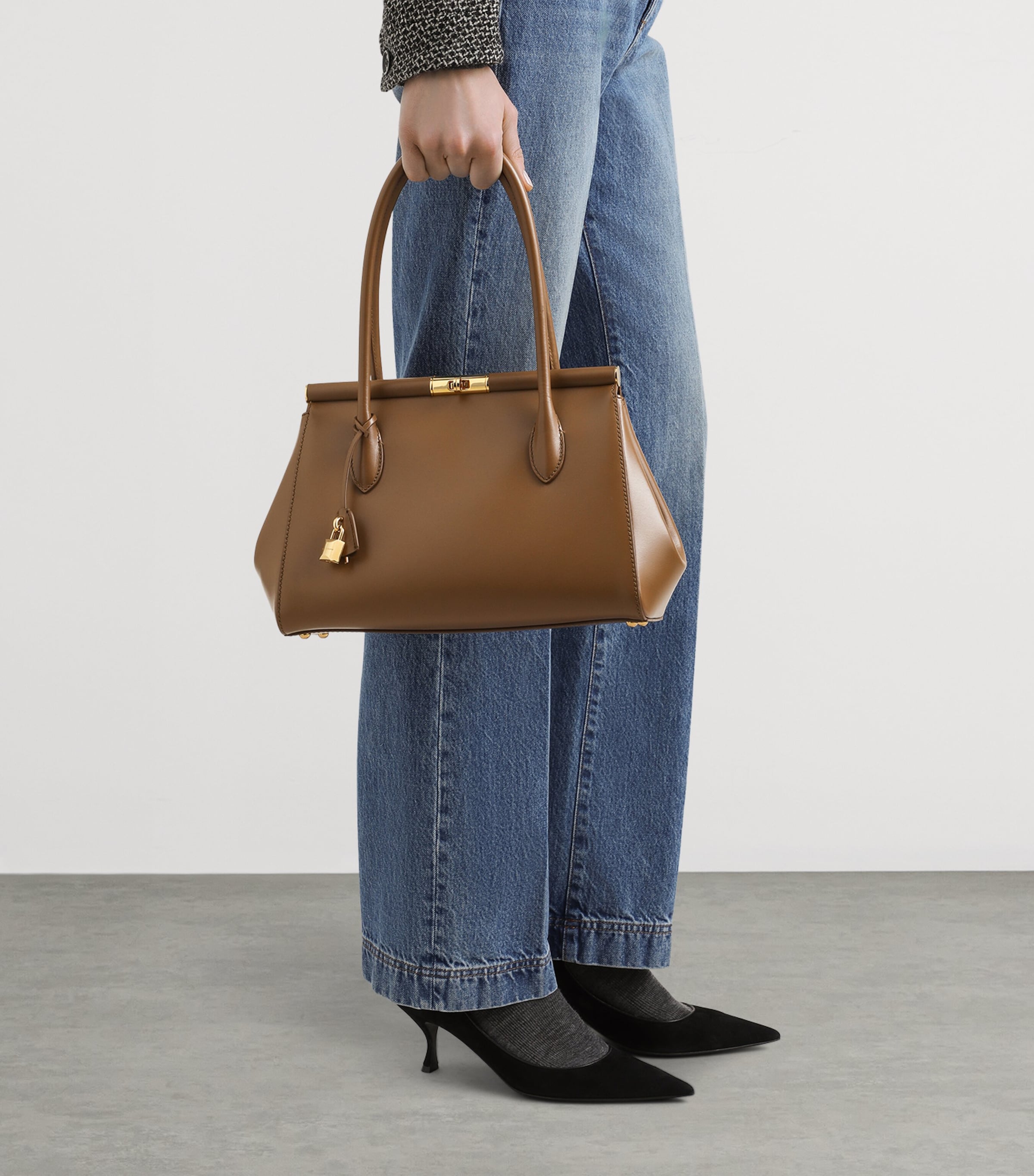 Leather Marlene Everyday Tote Bag 8Z093-CARAMELLO Image 2