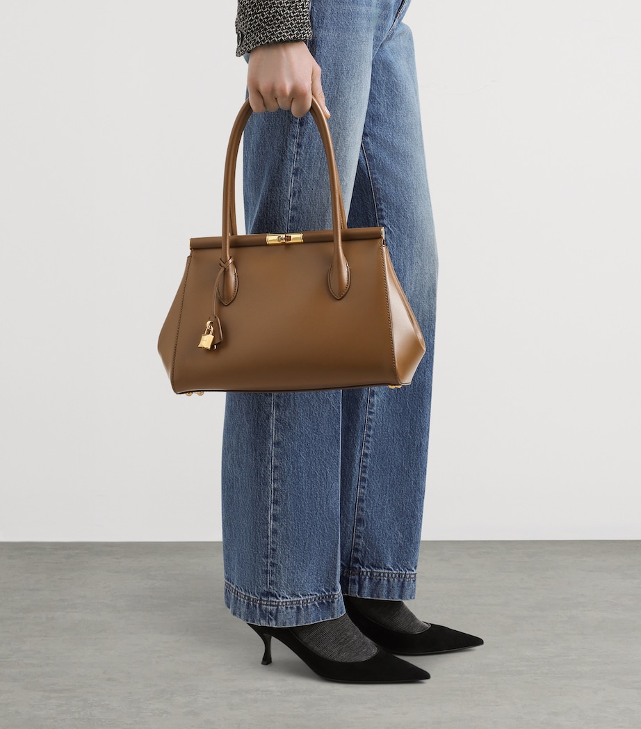 Leather Marlene Everyday Tote Bag 8Z093-CARAMELLO Image 2