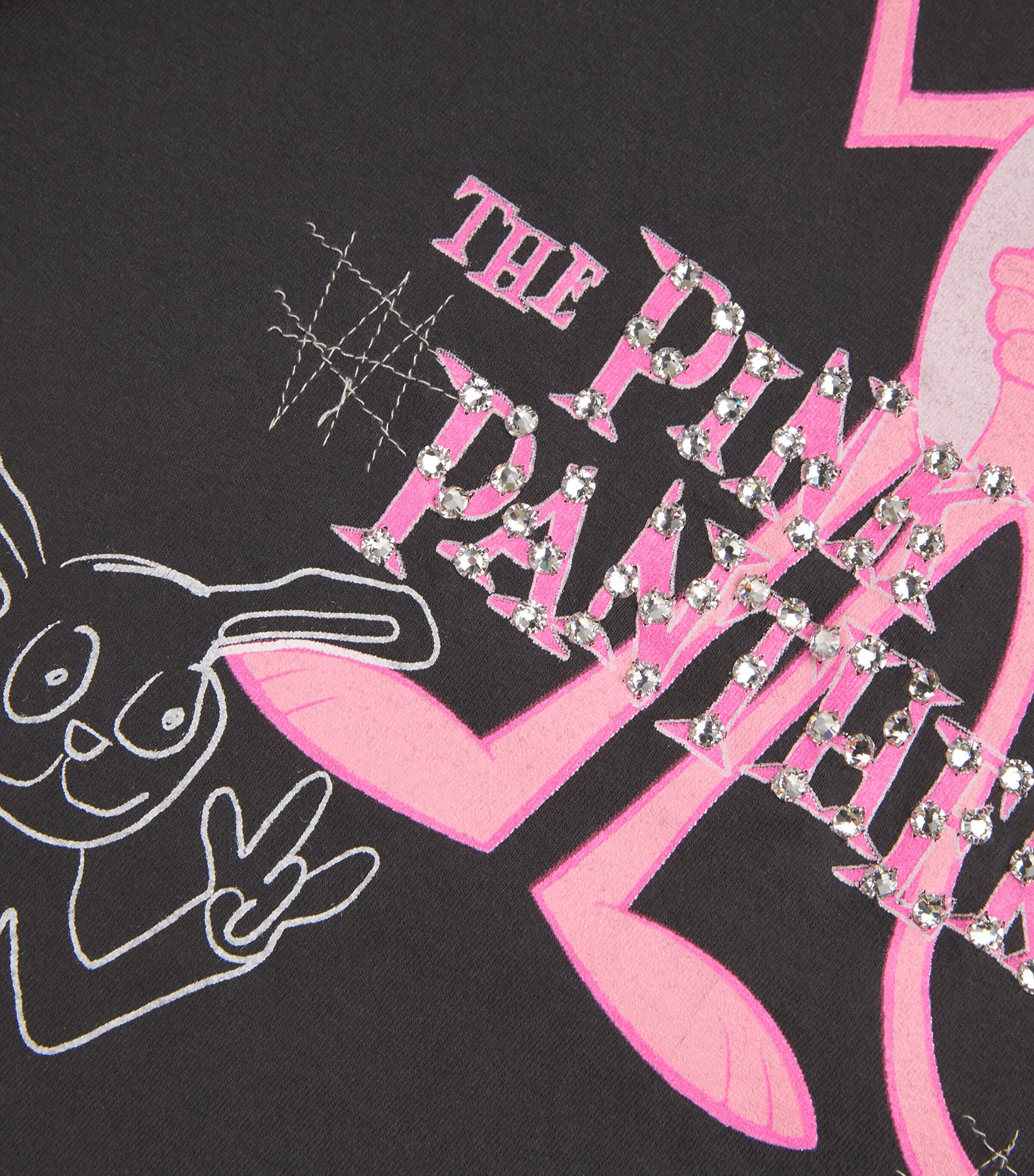DOMREBEL Mens Cotton Pink Panther T-Shirt Black Image 5