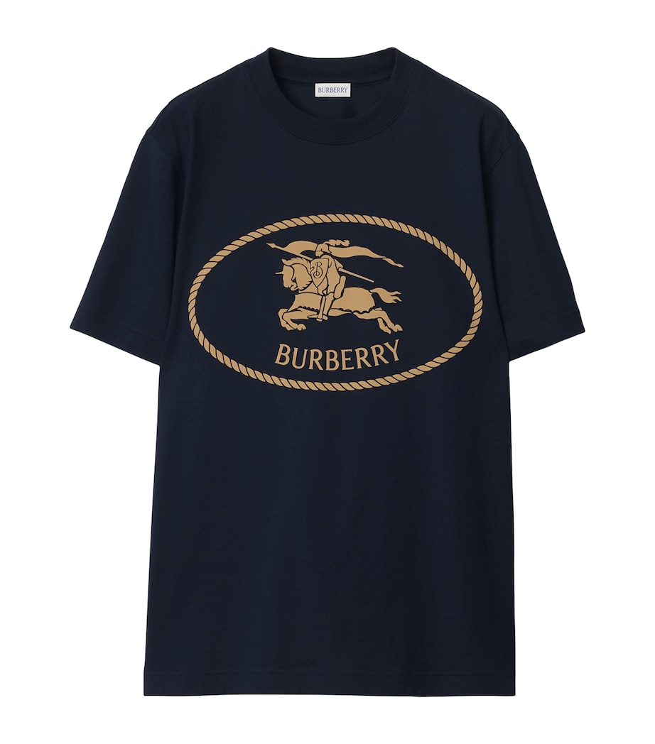 Cotton Knight Stamp T-Shirt NAVY Image 1