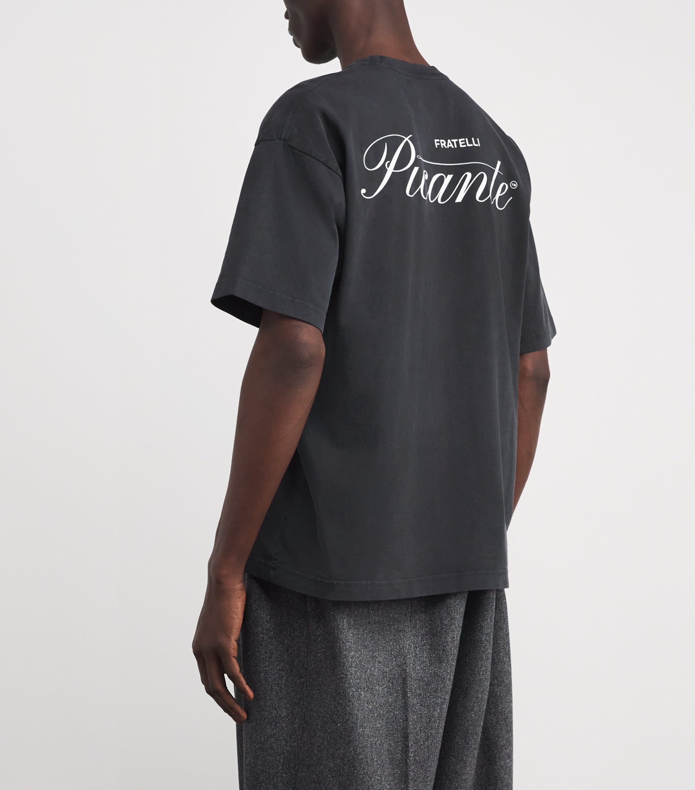 Picante Mens Organic Cotton Tailor Logo T-Shirt Vintage Black Image 4
