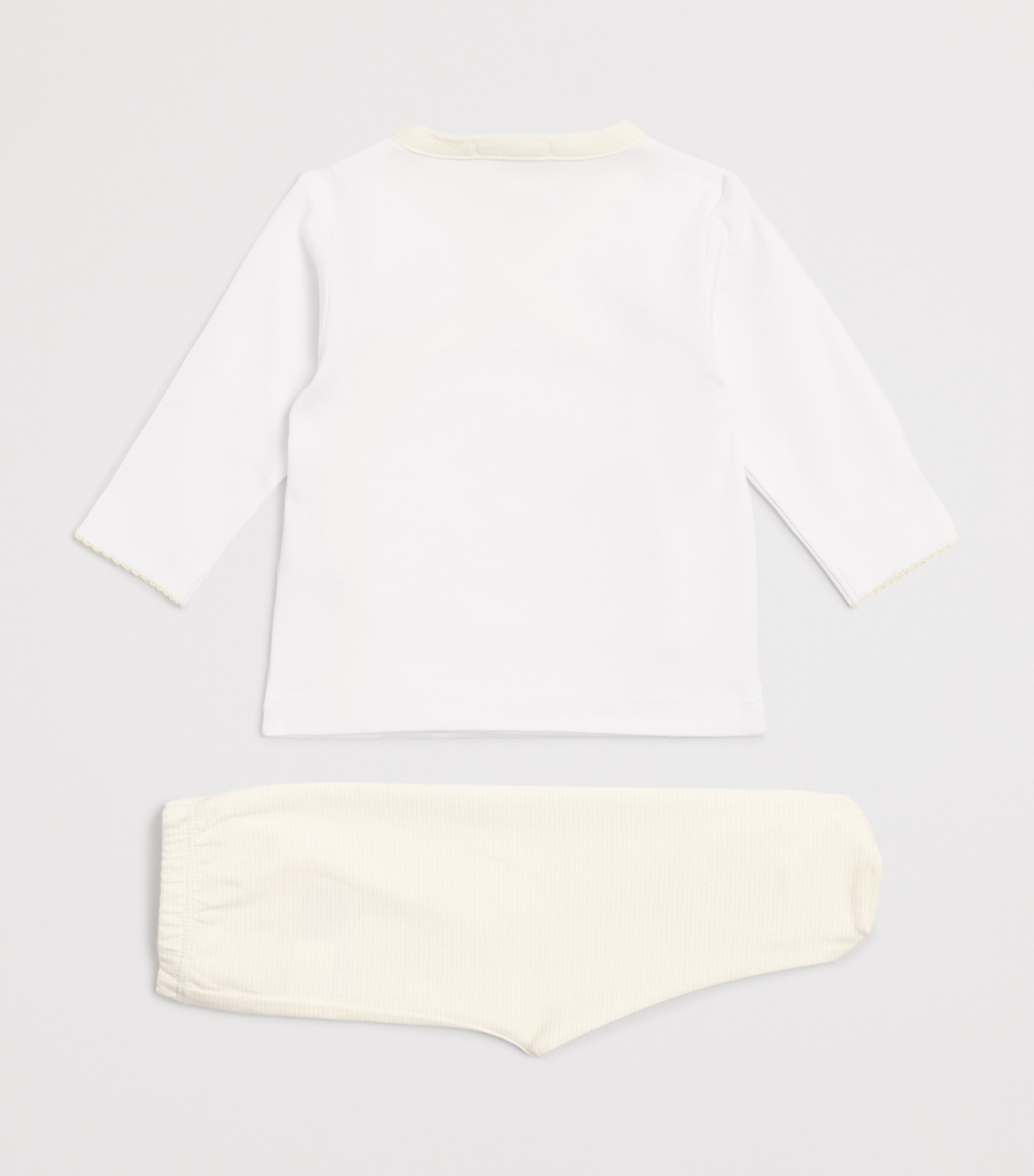 Pima Cotton Duck Pond Top and Footed Trousers Set (Newborn-6 Months) K189WHITE/YELLOW Image 2