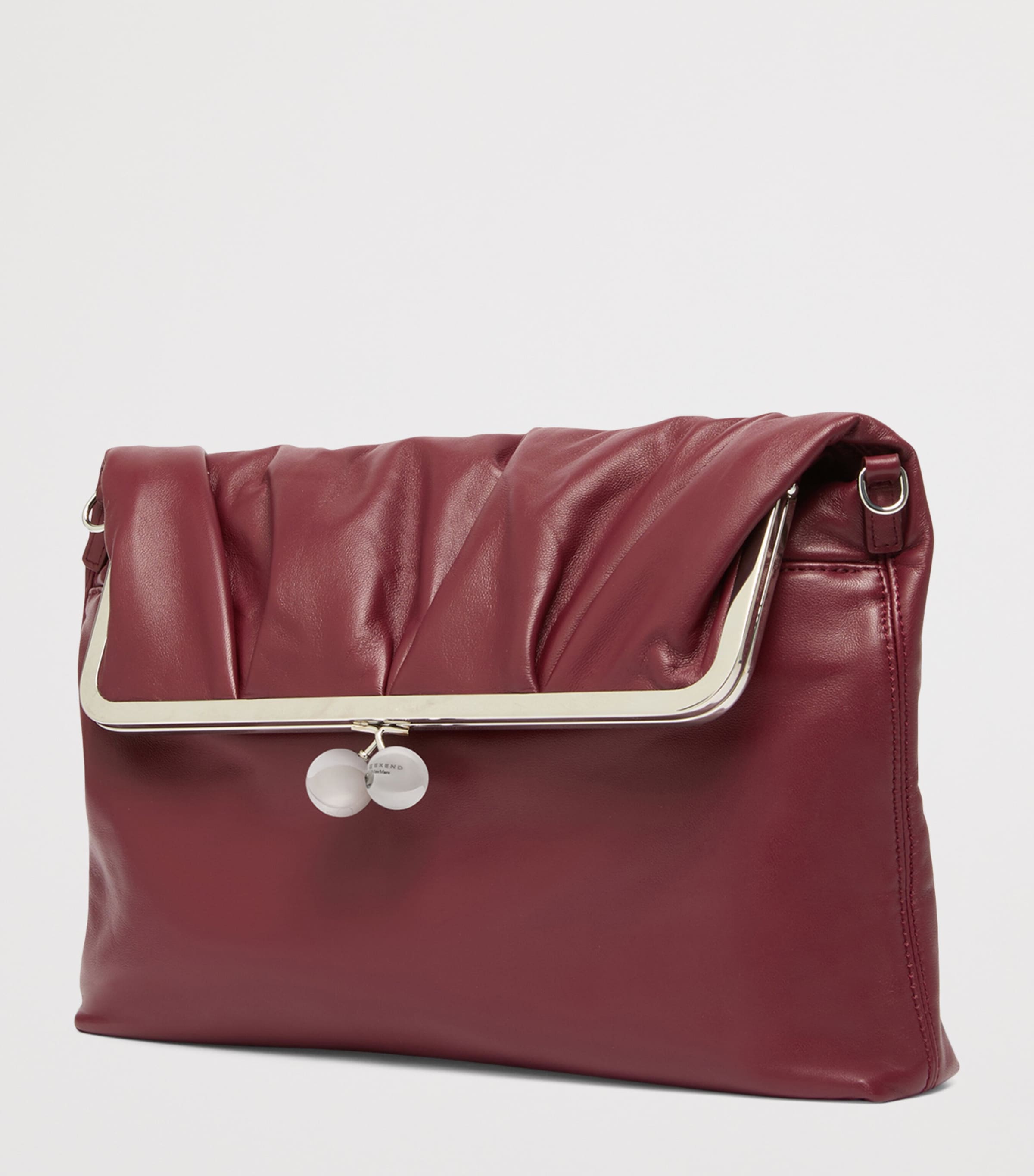 Weekend Max Mara Leather Pasticcino Clutch Bag Ruby Image 3