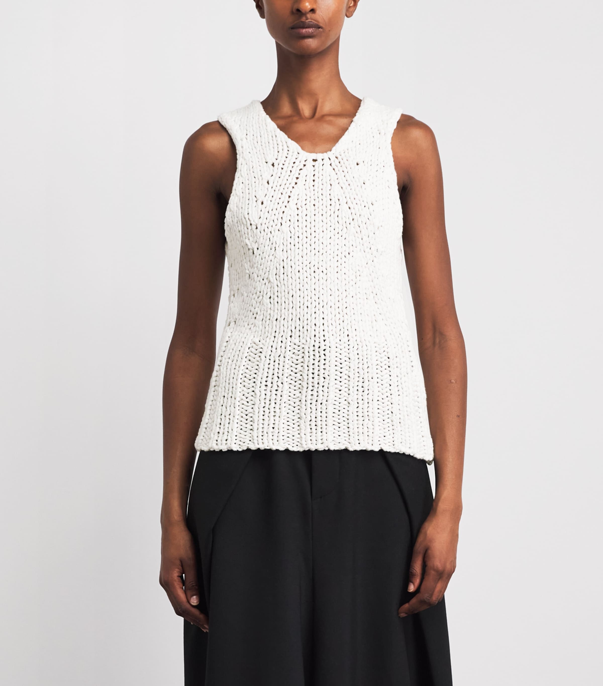 Khaite Womens Cable-Knit Cassie Top Glaze Image 4