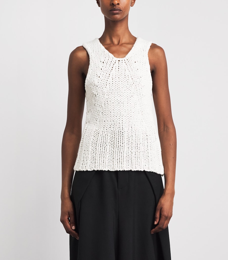 Khaite Womens Cable-Knit Cassie Top Glaze Image 4
