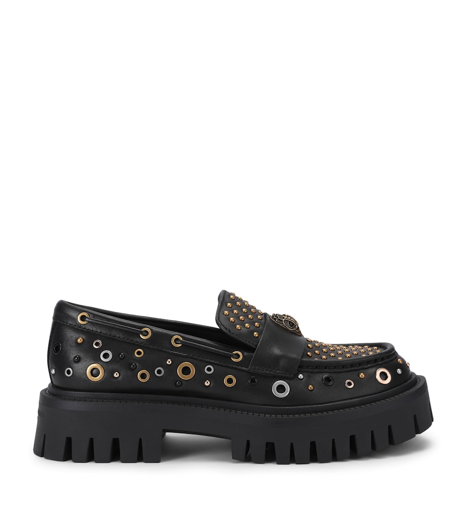 Kurt Geiger London Leather Studded Chunky Loafers Black Image 1