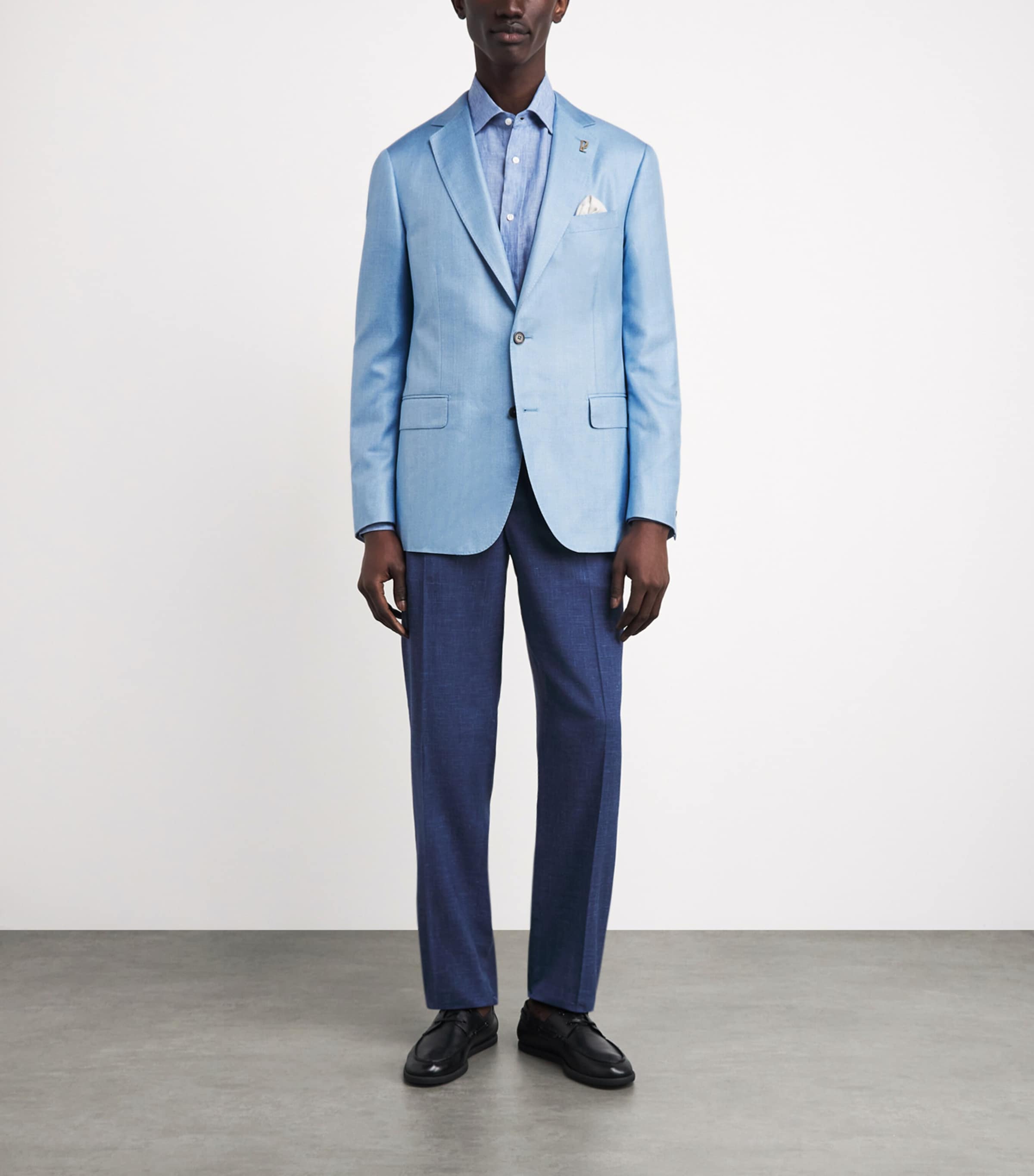 Pal Zileri Mens Silk Vicenza Blazer Light Blue Image 2