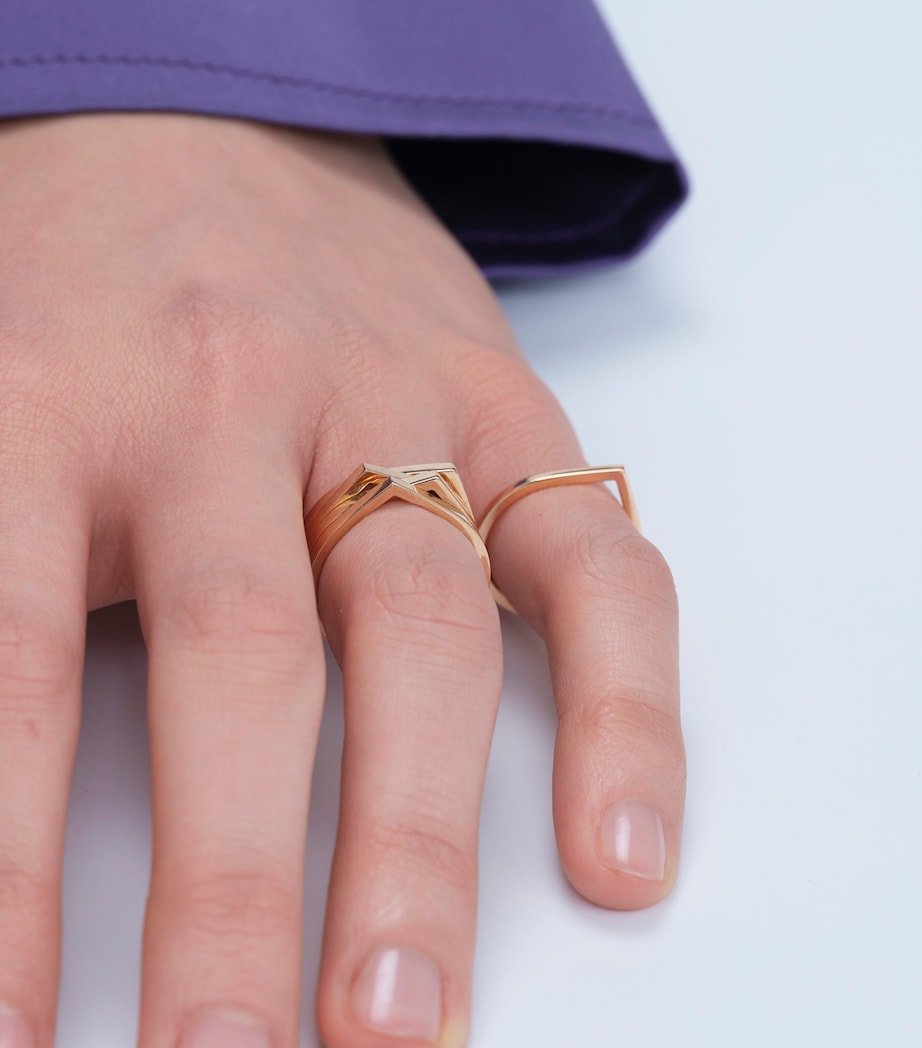 Repossi Rose Gold Antifer 4-Band Ring Pink Gold Image 2