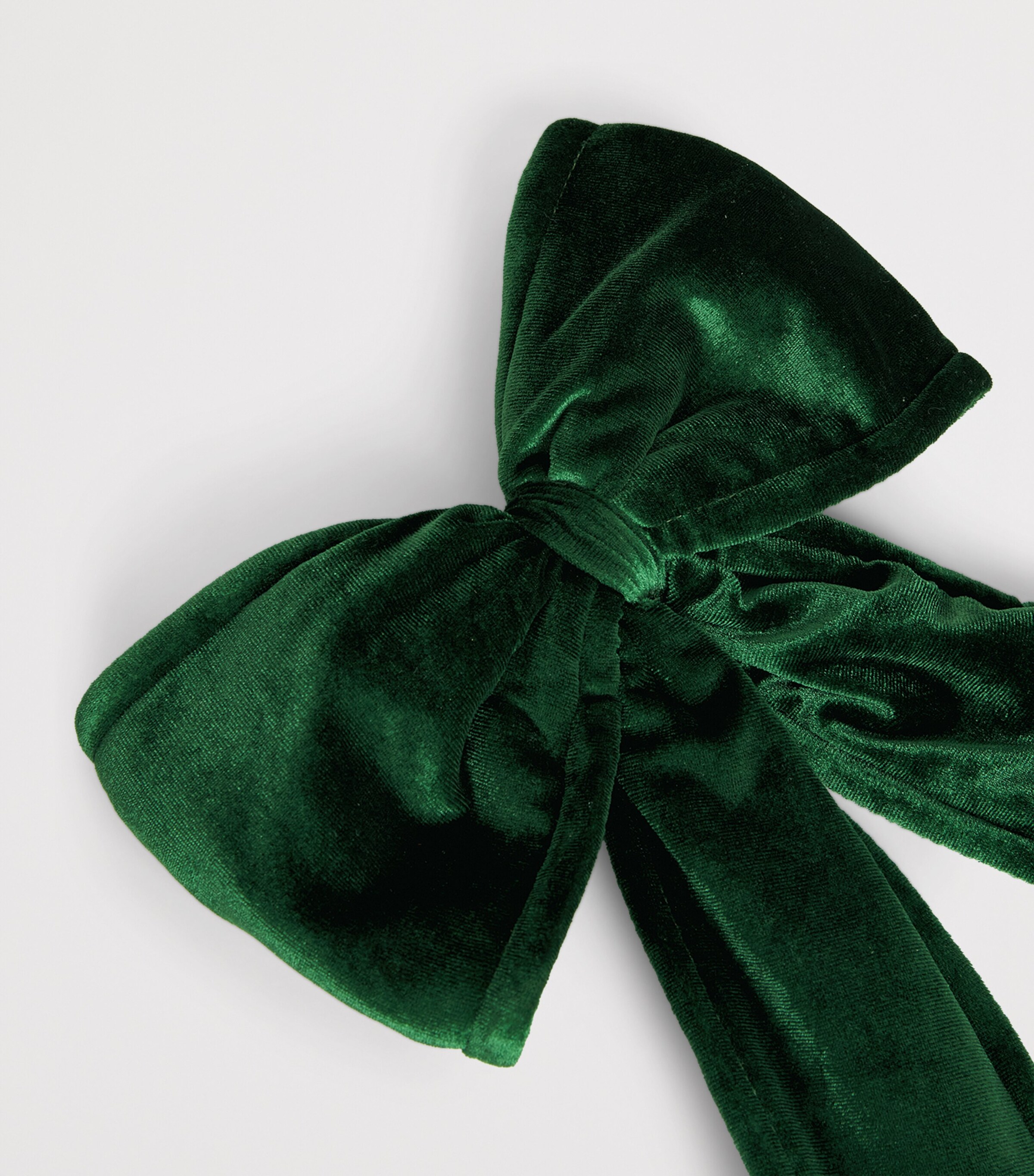 Velvet Bow Tree Decoration DEEP GREEN Image 2