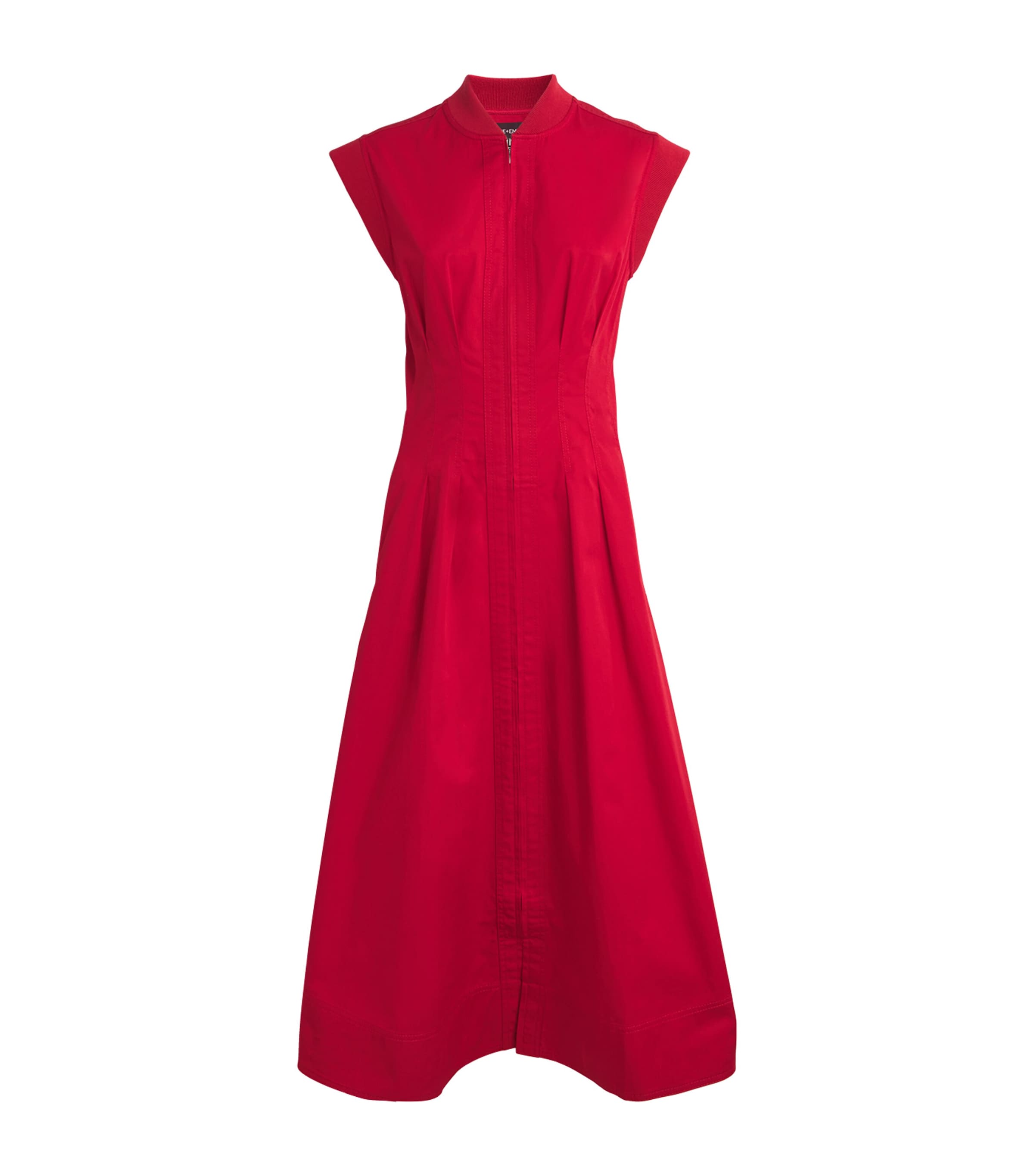 ME+EM Womens Cotton Sporty Midi Dress Deep Carmine Red Image 1