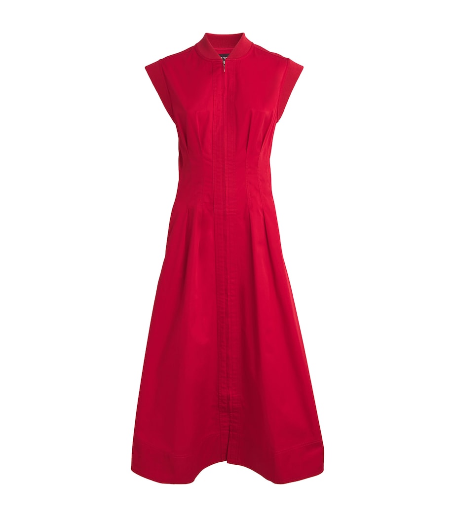 ME+EM Womens Cotton Sporty Midi Dress Deep Carmine Red Image 1
