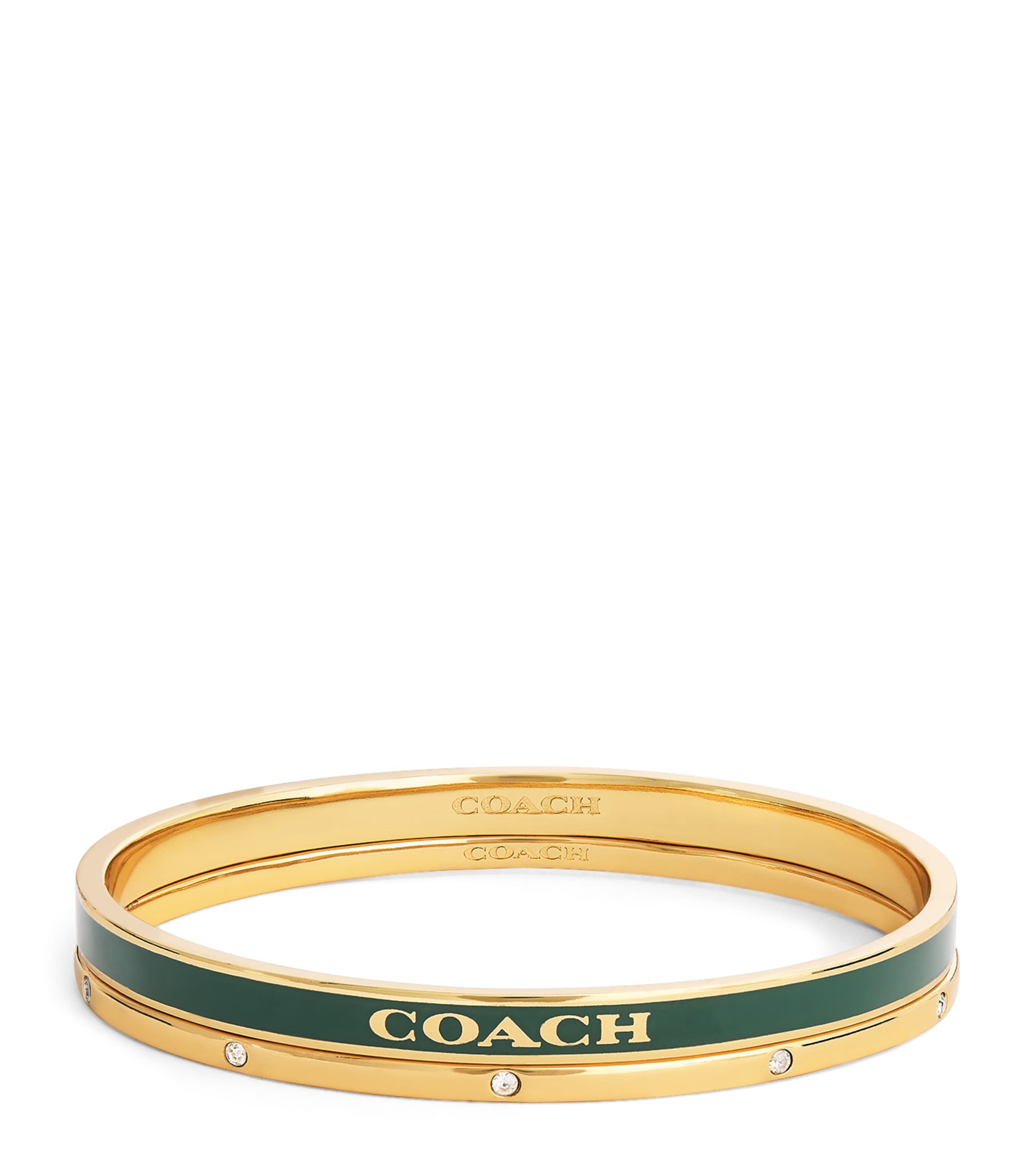 Coach Enamelled Bangles In Green