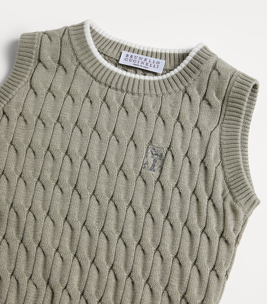 Brunello Cucinelli Kids Cotton Sweater Vest (4-6 Years) Image 3