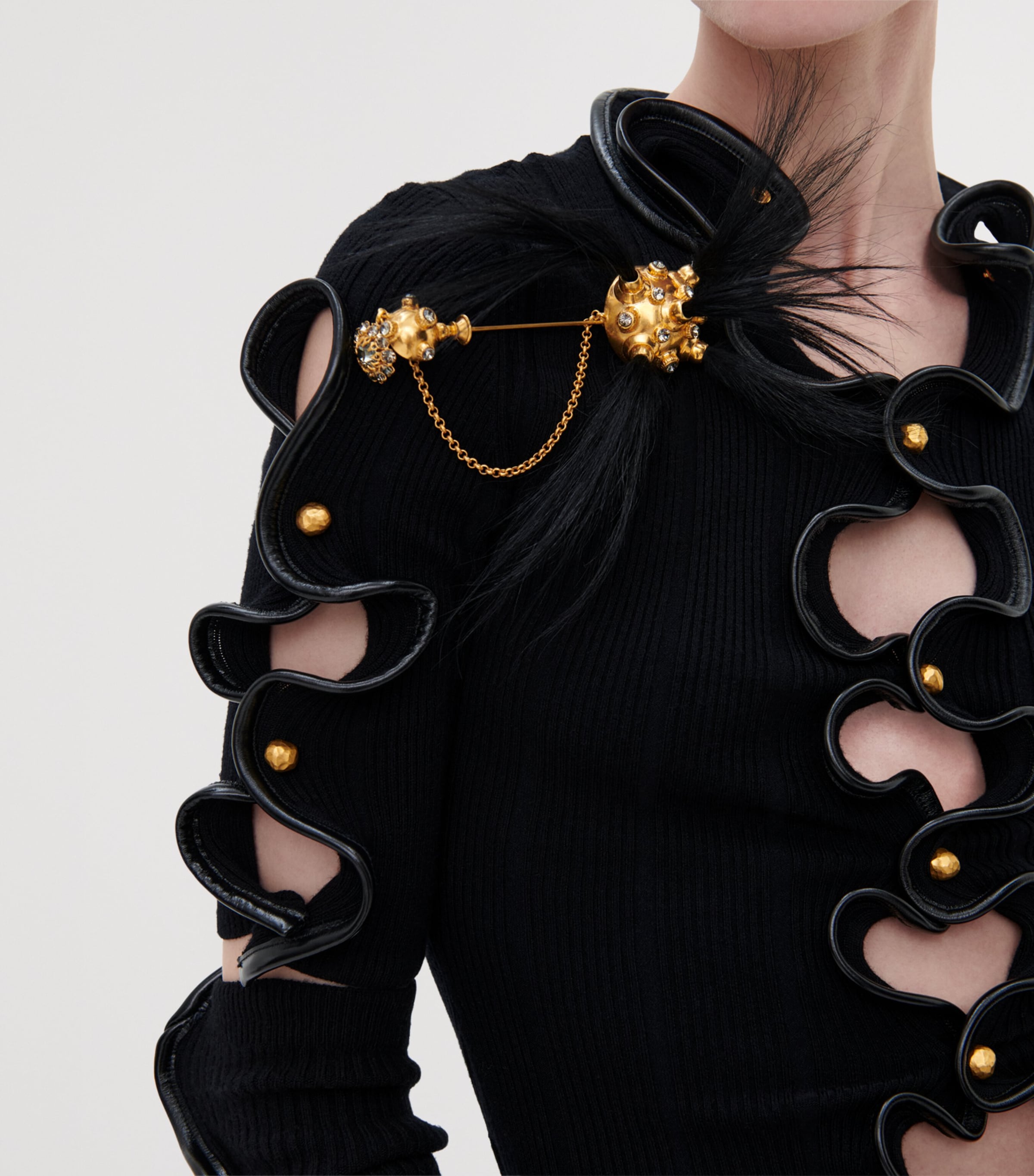 Schiaparelli Surrealist Ball Brooch Opaque Gold Image 2