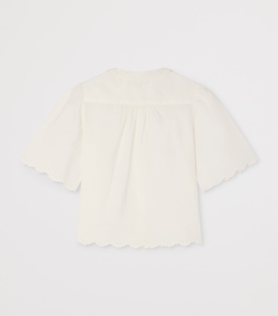 Bonpoint Cotton Lizea Blouse (10-14 Years) Blanc Lait Image 2