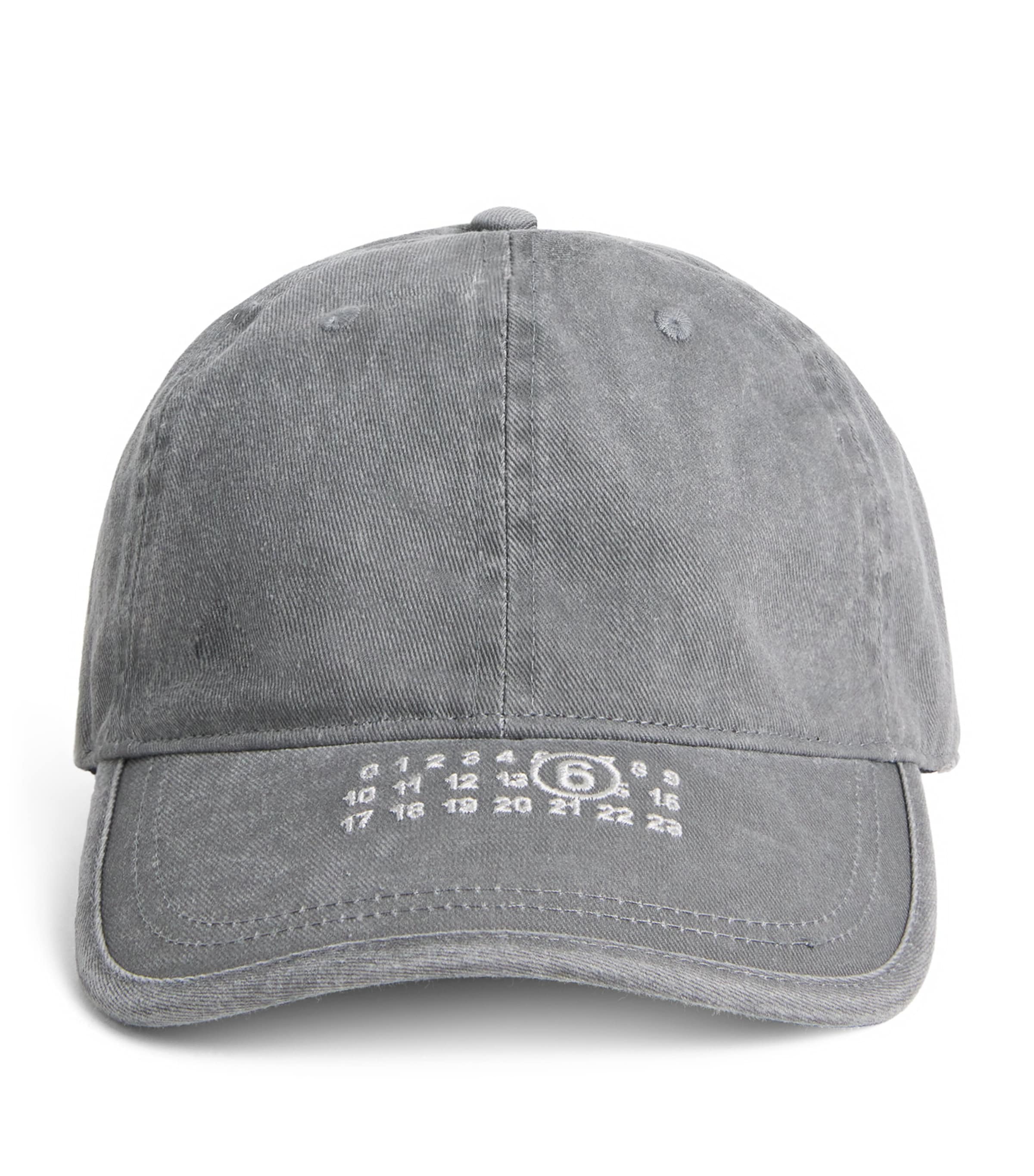 MM6 Maison Margiela Cotton Numeric Logo Cap Grey Image 1