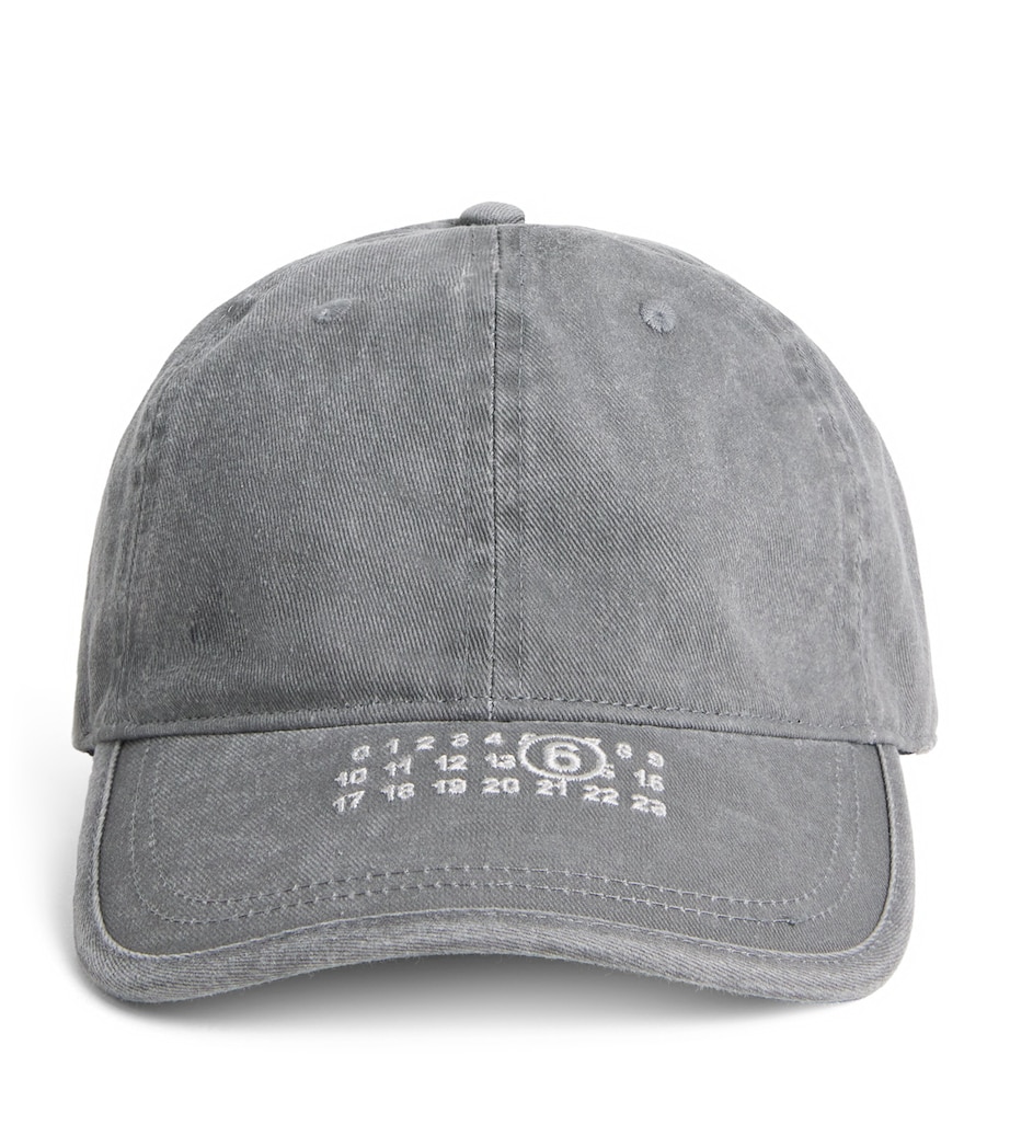MM6 Maison Margiela Cotton Numeric Logo Cap Grey Image 1