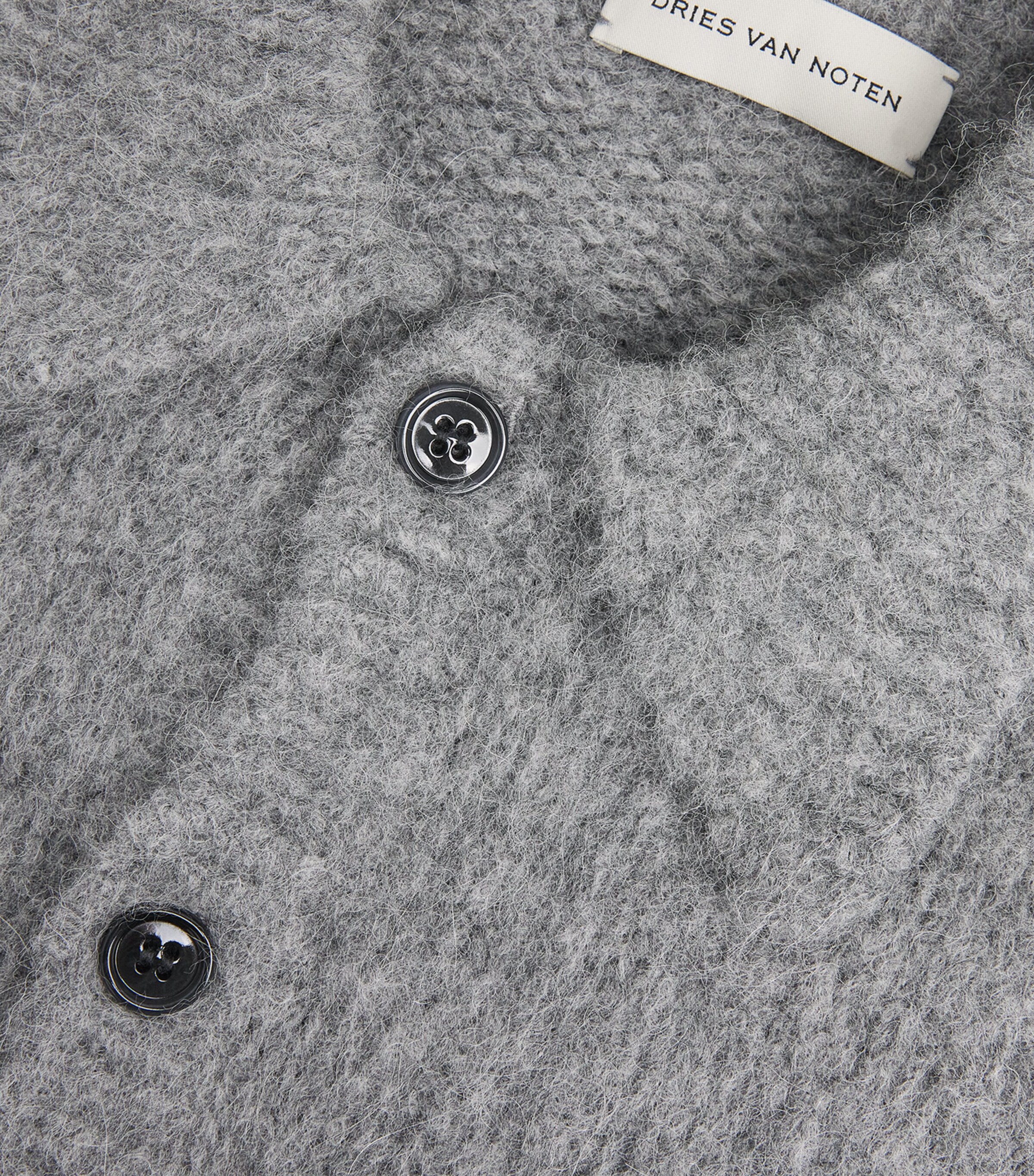 DRIES VAN NOTEN Grey Alpaca-Wool-Blend Cardigan | Harrods US