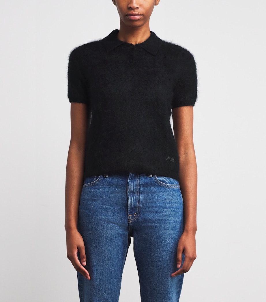 Brushed Cashmere Jada Short-Sleeve Sweater BLACK Image 3