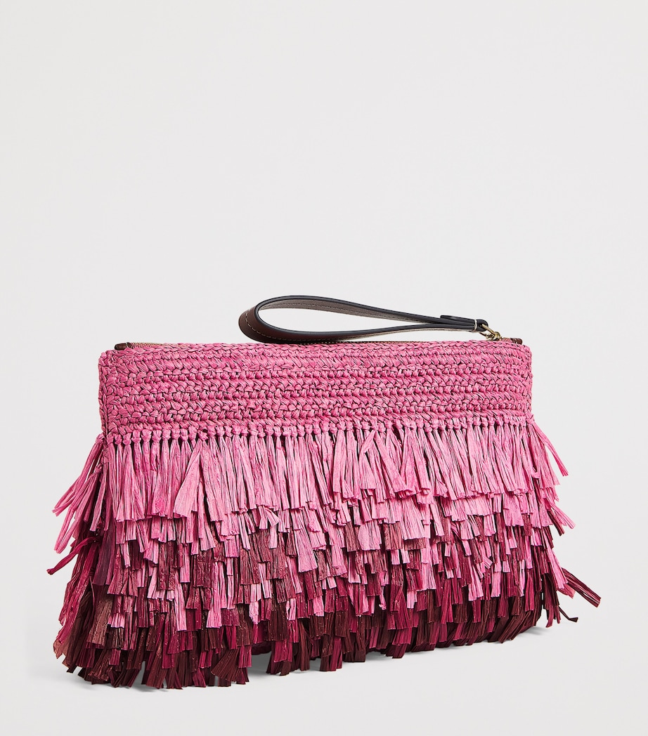 Straw Shag Clutch Bag BUBBLEGUM Image 3