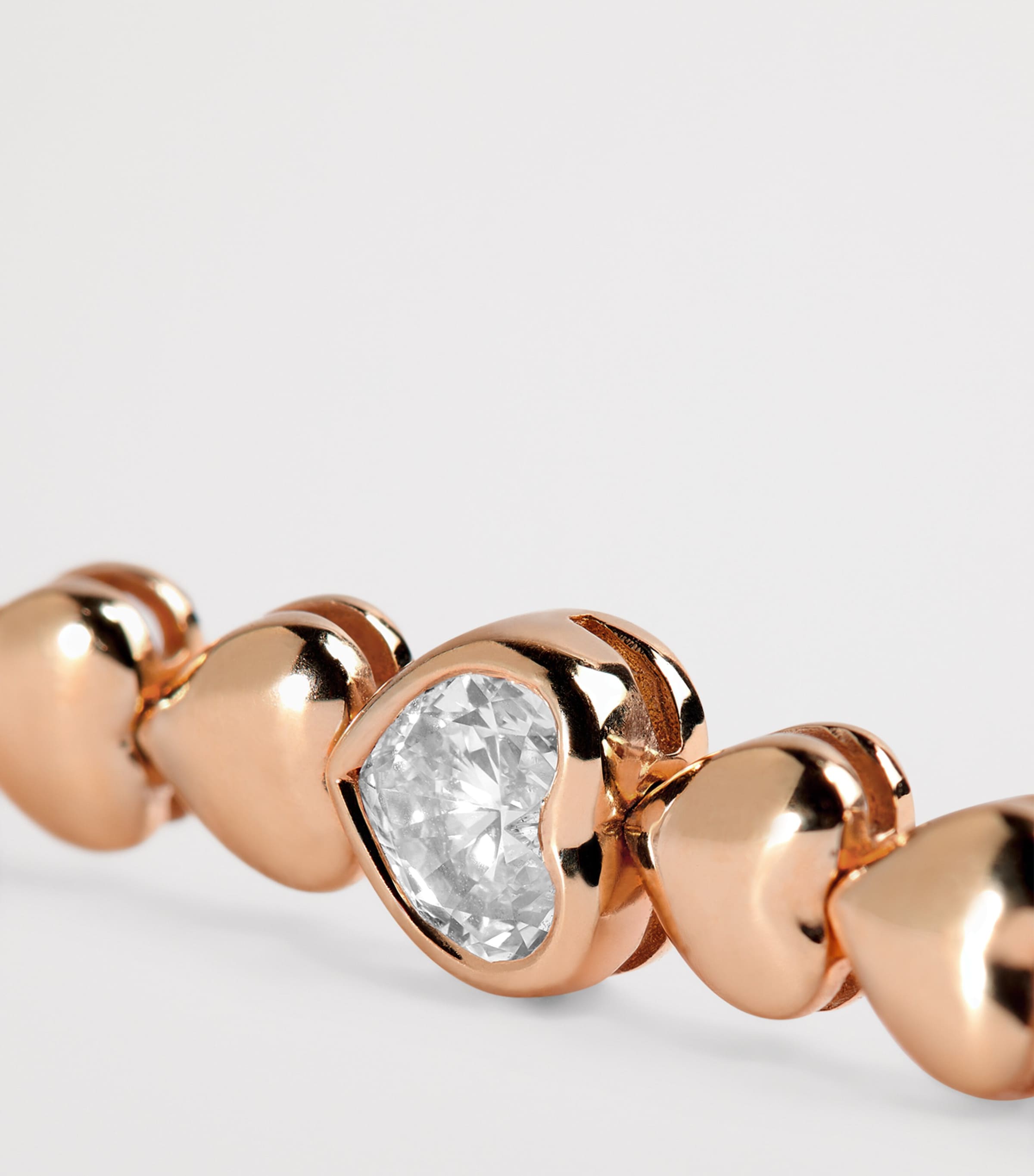 Rose Gold and Diamond Heart Bracelet ROSE GOLD Image 5