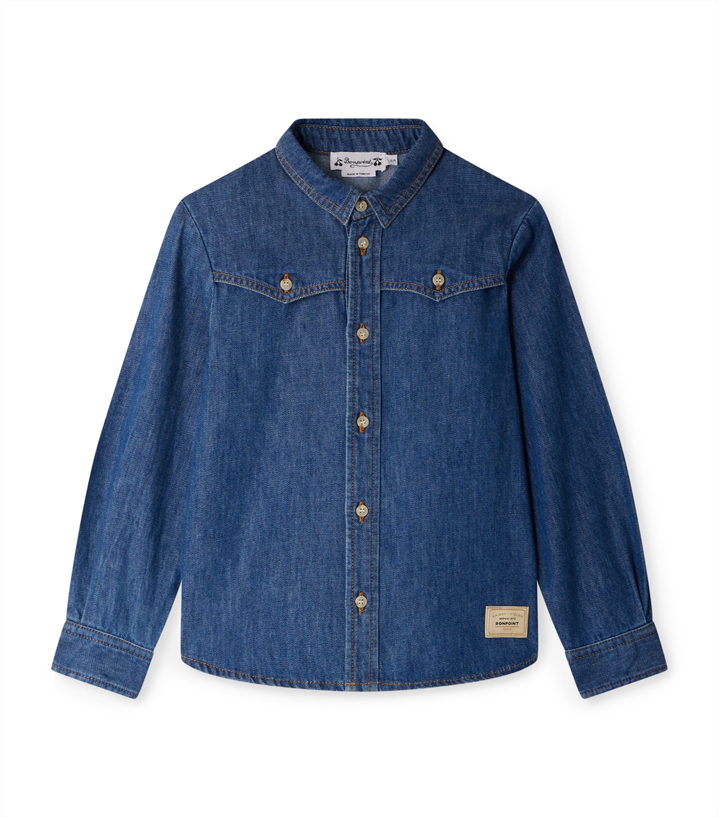 Bonpoint Jared Denim Shirt In Blue