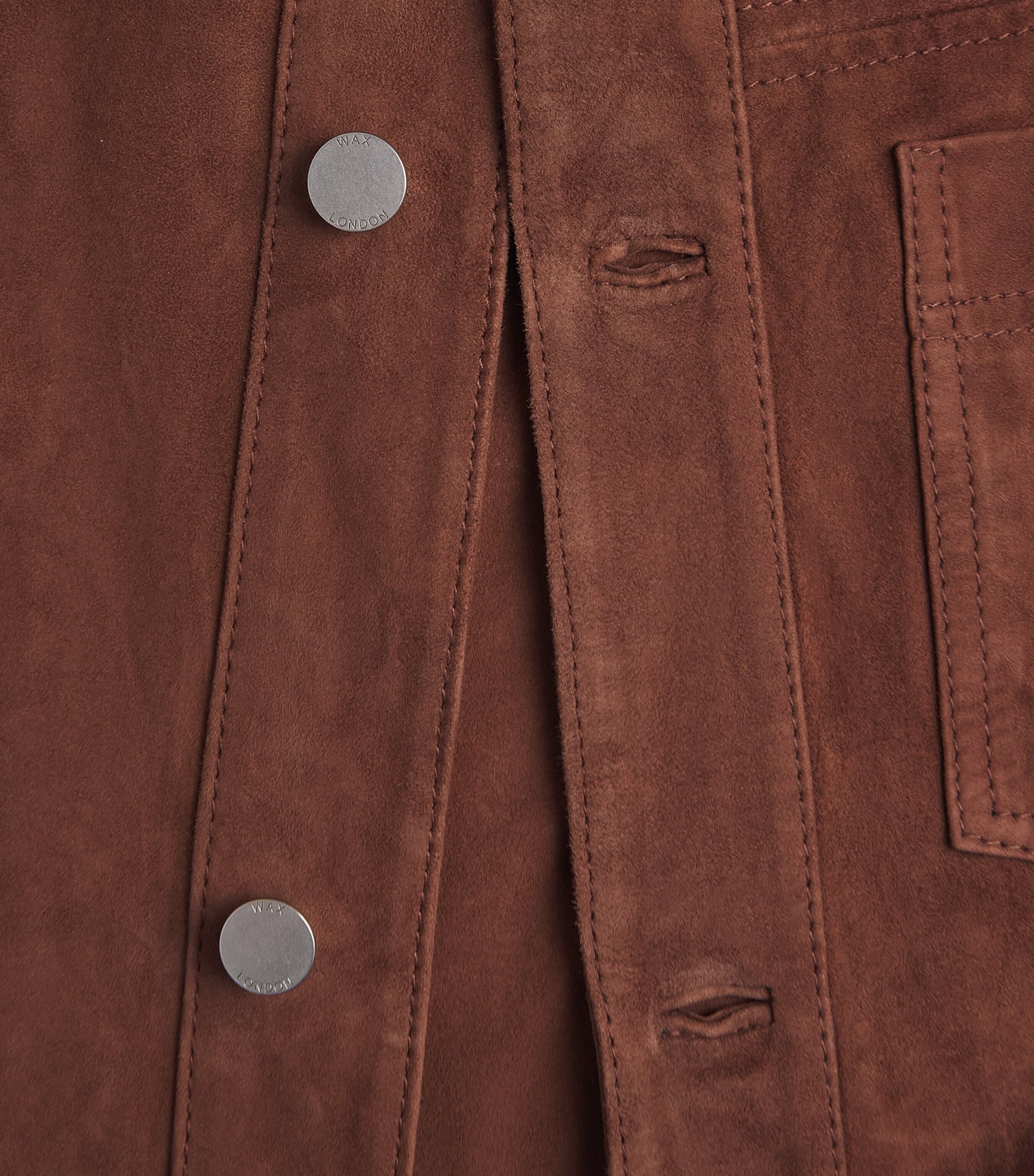 Wax London Mens Suede Robin Chore Jacket Brown Image 6