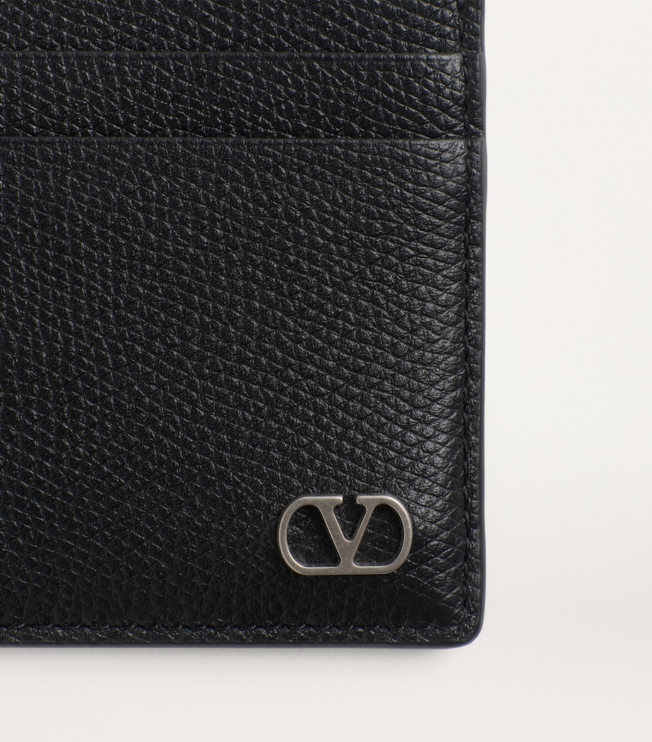 Leather VLogo Signature Card Holder 0NO Image 5