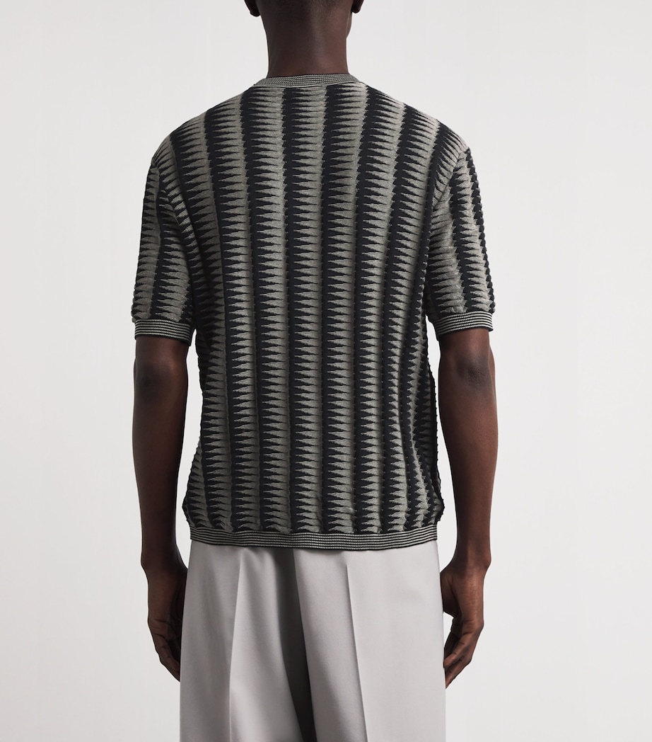 Emporio Armani Mens Cotton Knitted Jacquard T-Shirt Image 5