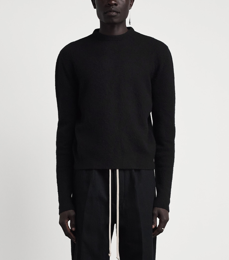 Rick Owens Mens Cashmere-Blend Crew-Neck Sweater Black Image 4