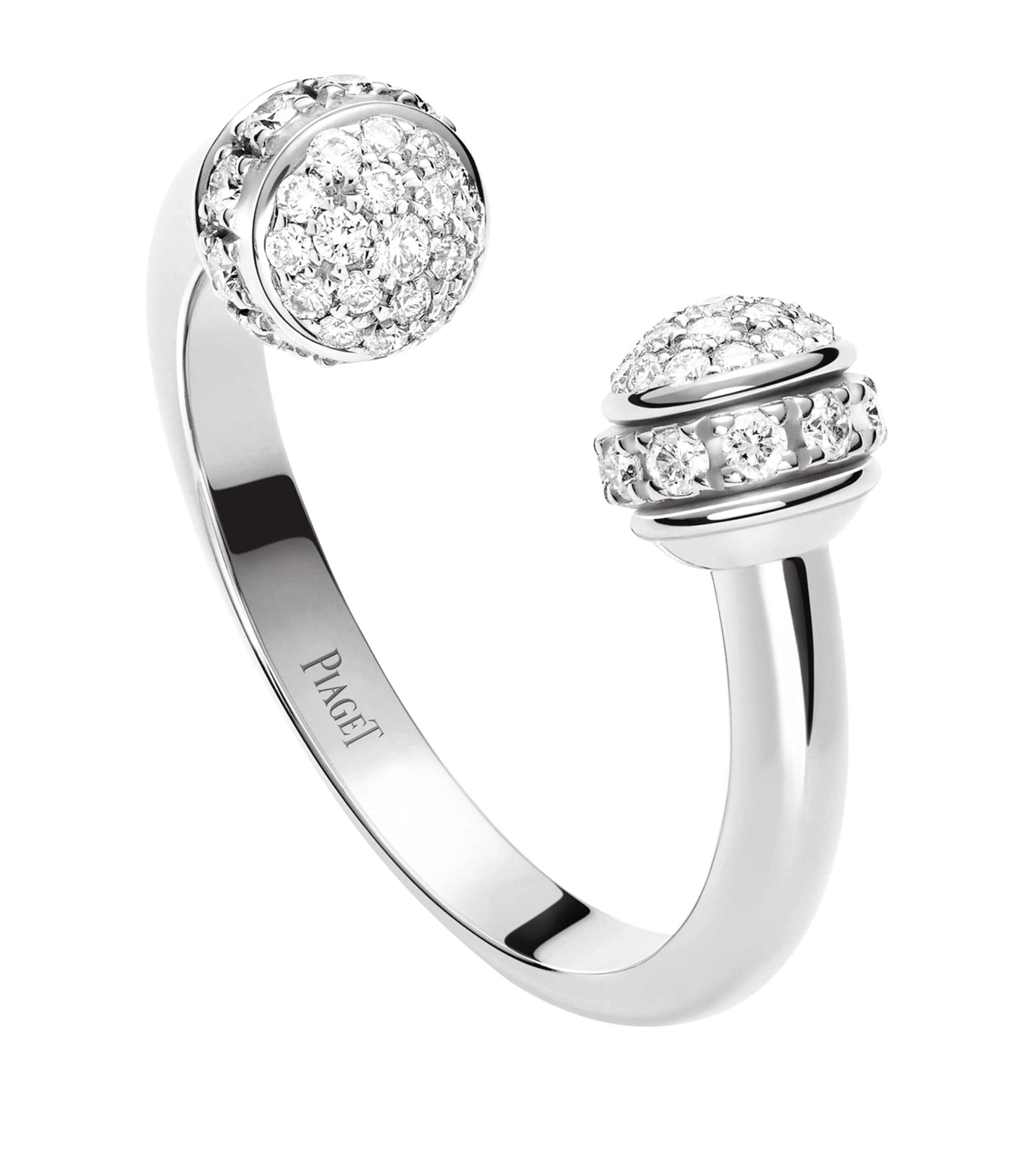 Piaget White Gold And Diamond Possession Open Ring In Grey
