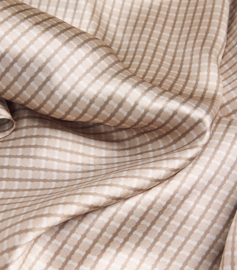 Kiton Womens Silk Printed Maxi Shirt Dress Light Brown Print Image 6