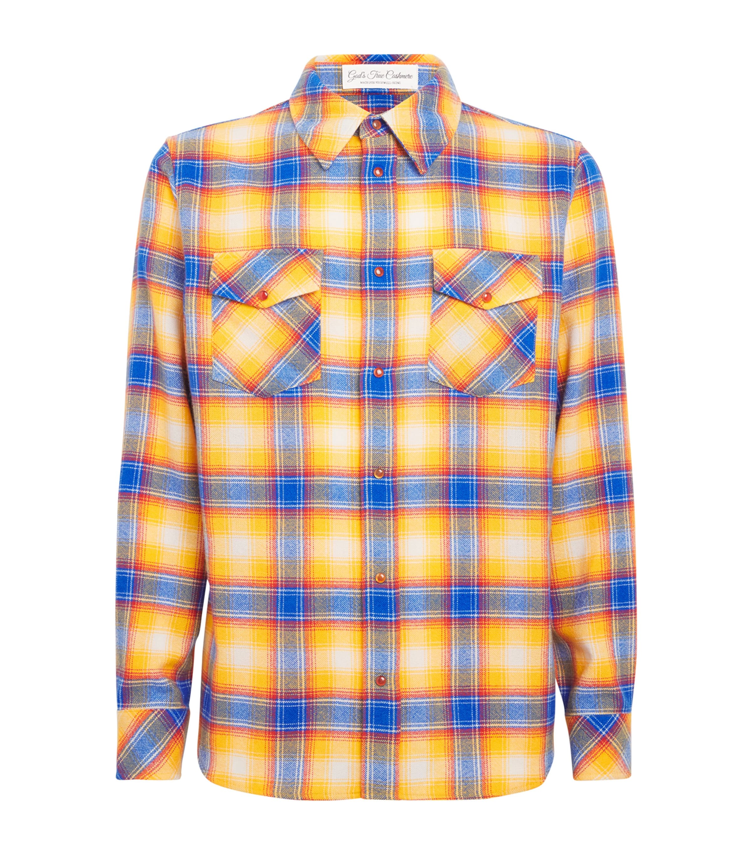 Shop God's True Cashmere Unisex Cashmere And Carnelian Canyon Sunrise Shirt In Yellow