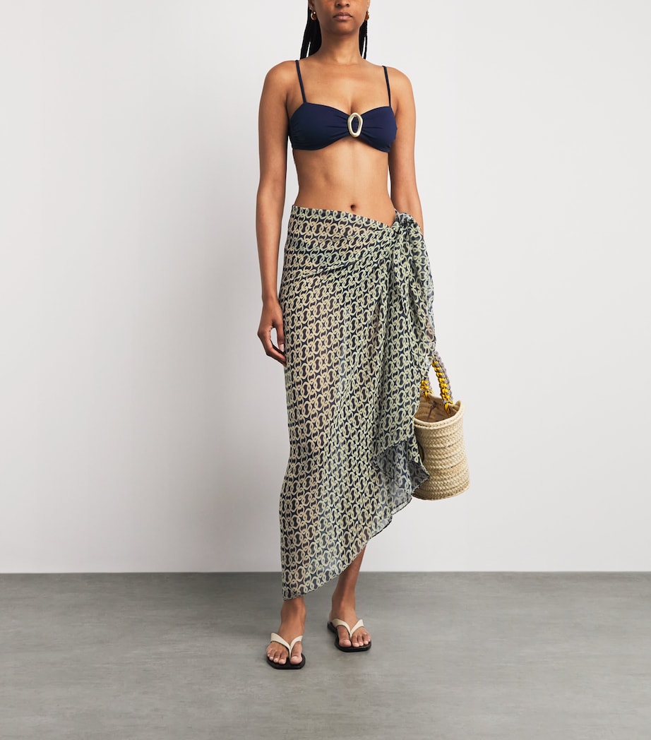 AWAY THAT DAY Womens Santorini Sarong Navy/gold Link Prnt Image 2