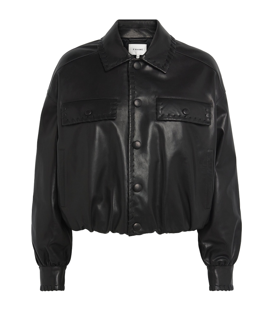 Bubble Leather Jacket BLK BLACK Image 1
