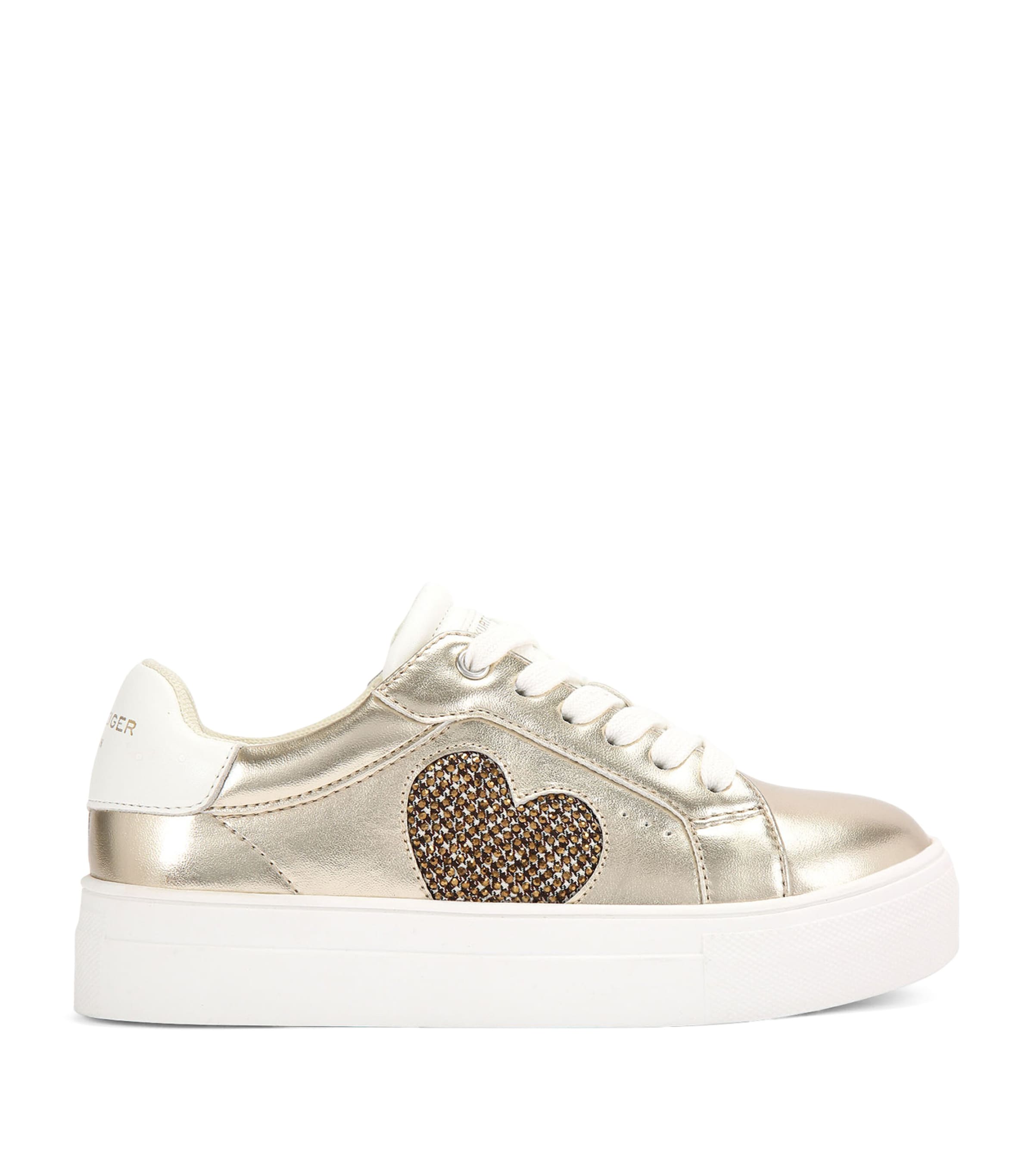 Kurt Geiger London Leather Mini Lana Heart Sneakers | Kids New In | Girls Shoes | Trainers | Designers | Kurt Geiger London
